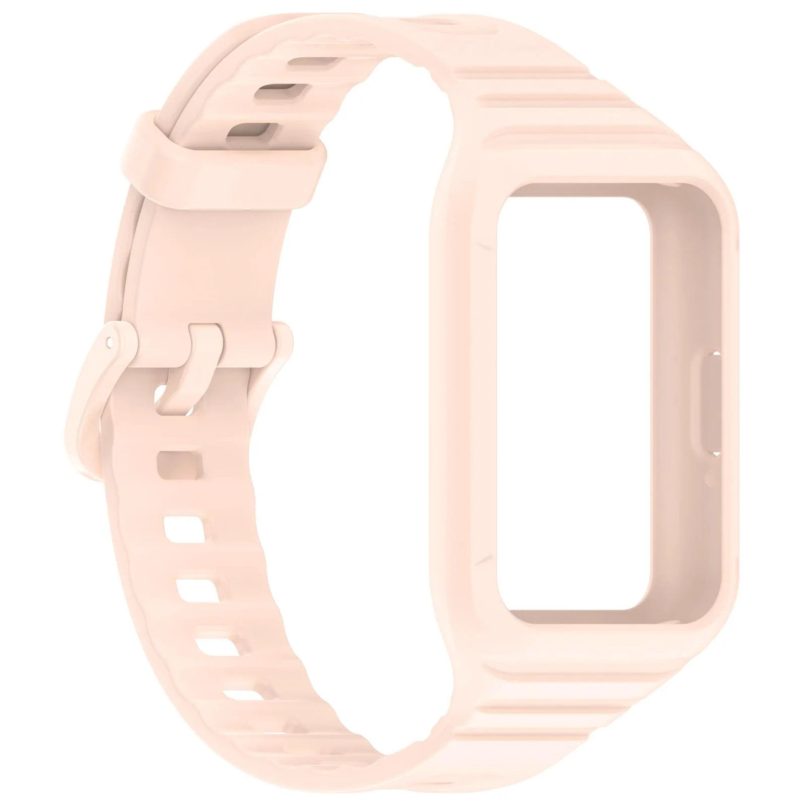 DL3 Mobilak Strap Compatible with Samsung Galaxy Fit 3 SM-R390, Silicone Sport Band Replacement Watchband with Bumper Case for Samsung Galaxy Fit 3, Adjustable Wristband - Pink