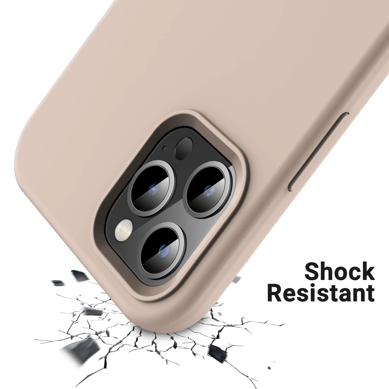 DL3 Mobilak Compatible with iPhone 13 Pro (6.1 Inch) Case, Liquid Silicone Case, Full Body Protective Cover, Shockproof, Slim Phone Case, Anti-Scratch Soft Microfiber Lining - Pink Sand 3
