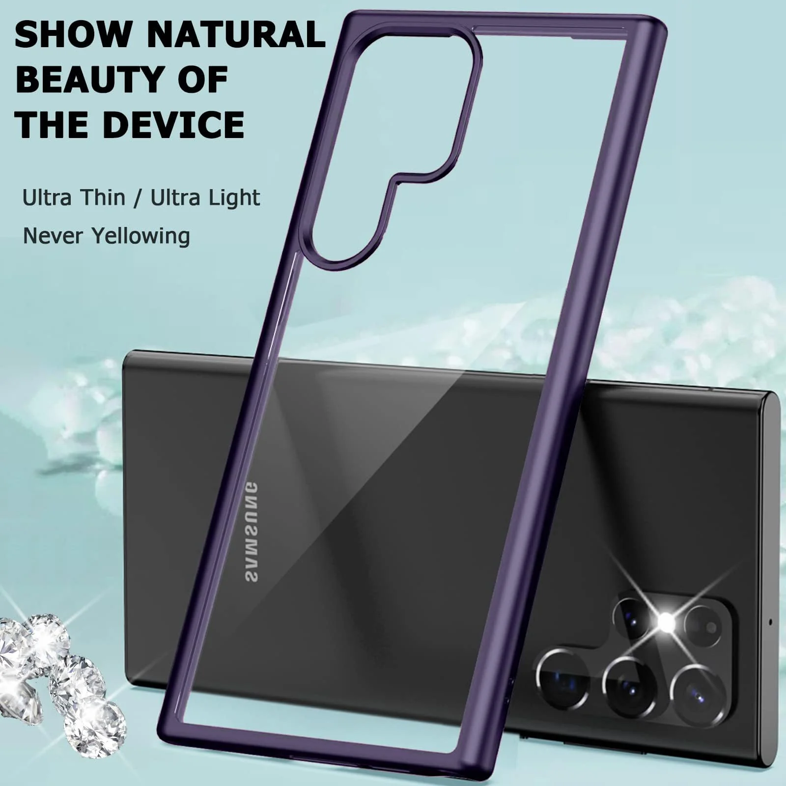DL3 Mobilak Protective Phone Case for Samsung Galaxy S24 Ultra, Supports wireless charging, Shock-absorbing protection, Scratch-resistant surface - Deep Purple