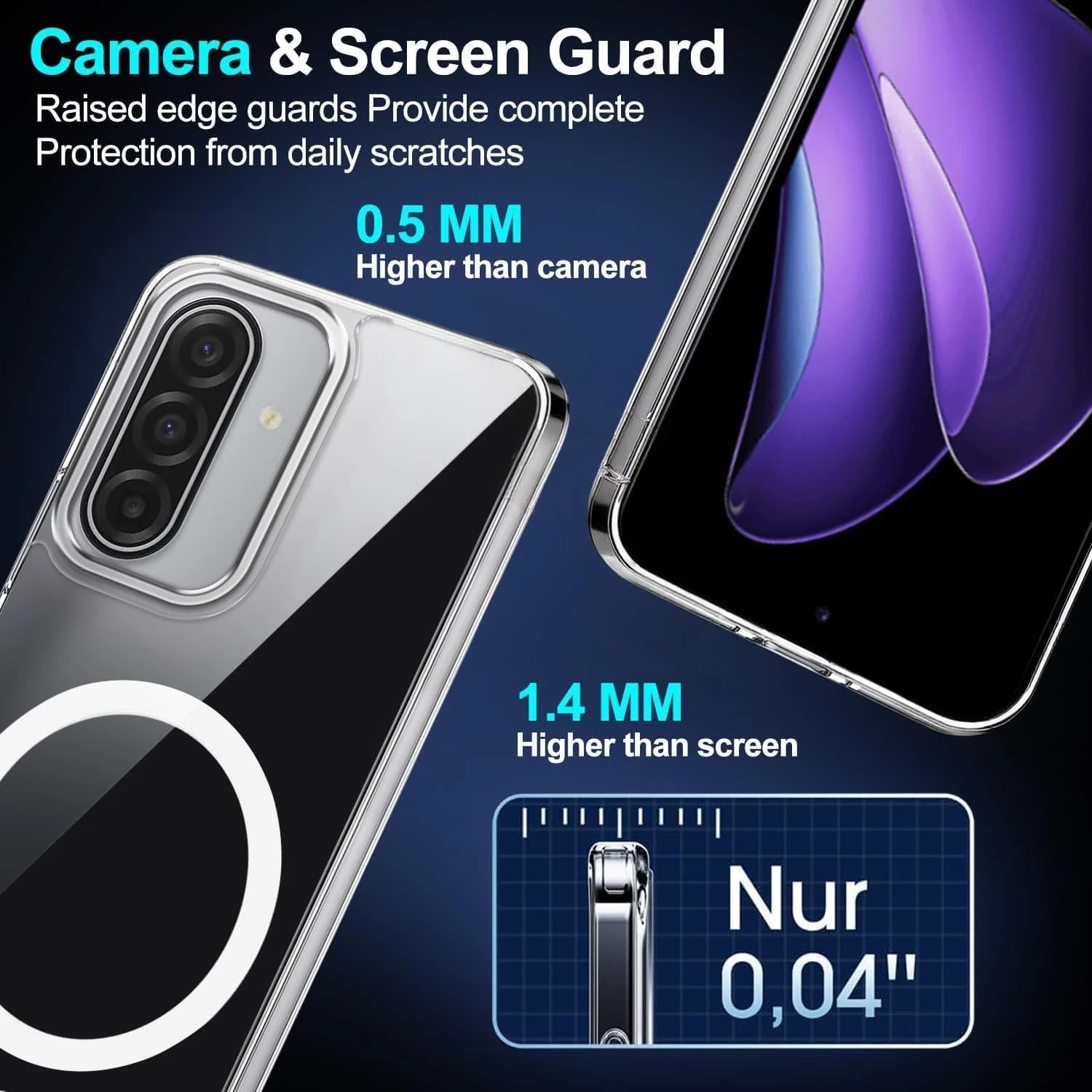 DL3 MOBILAK for Samsung Galaxy A17 5G/4G Case Clear [Compatible with MagSafe] Slim Magnetic Clear Bumper Case