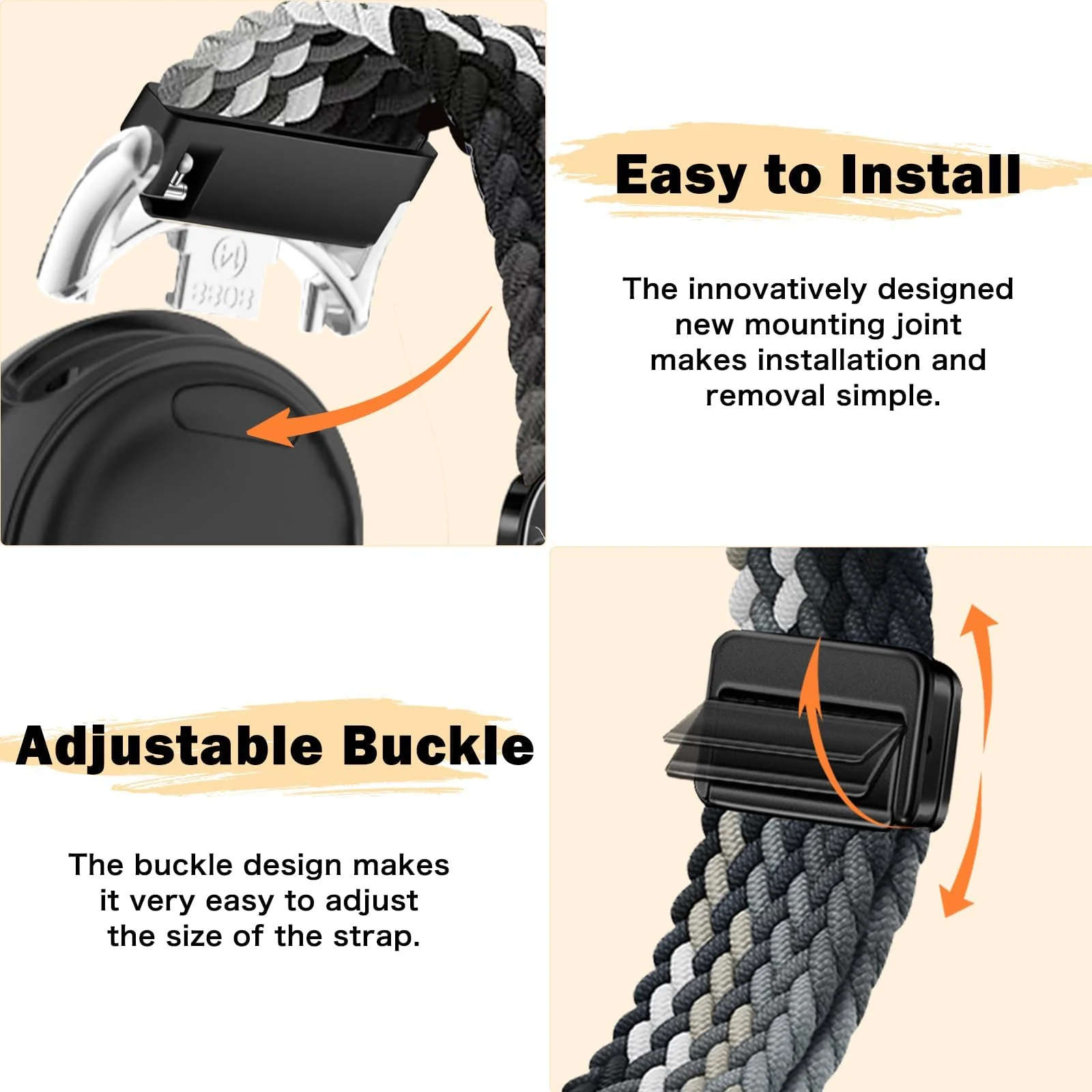 DL3 Mobilak Braided Strap for Xiaomi Mi Band 10/9/8, Men Women Breathable Elastic Nylon with Magnetic Buckle Watch Band for Xiaomi Smart Band 10/Xiaomi Smart Band 9/8 - Dark Chocolate