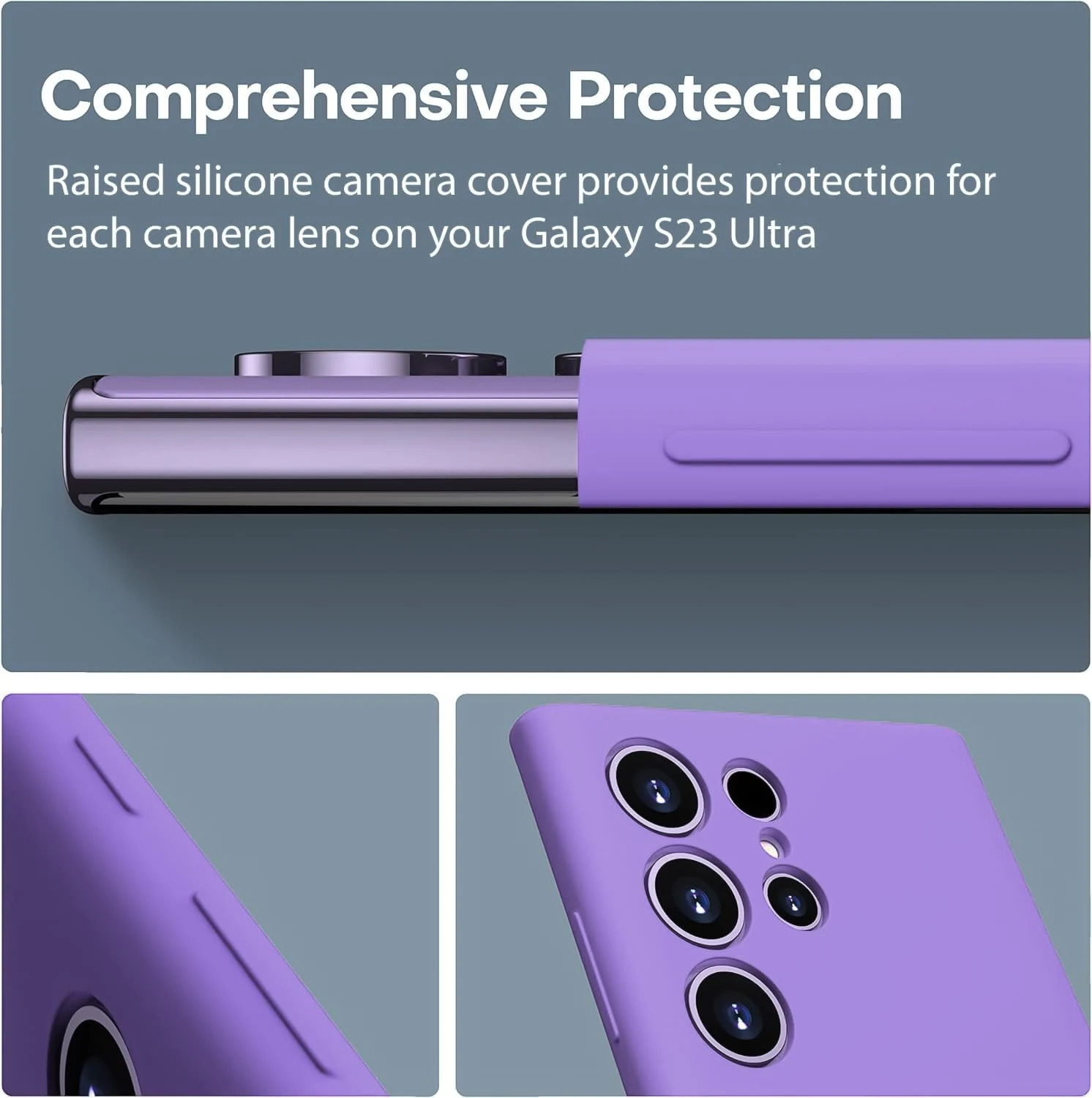 DL3 Mobilak Silicone Protective Case for Samsung Galaxy S22 Ultra 5G, Shock-absorbing protection, Scratch-resistant surface, Soft microfiber lining - Light Purple