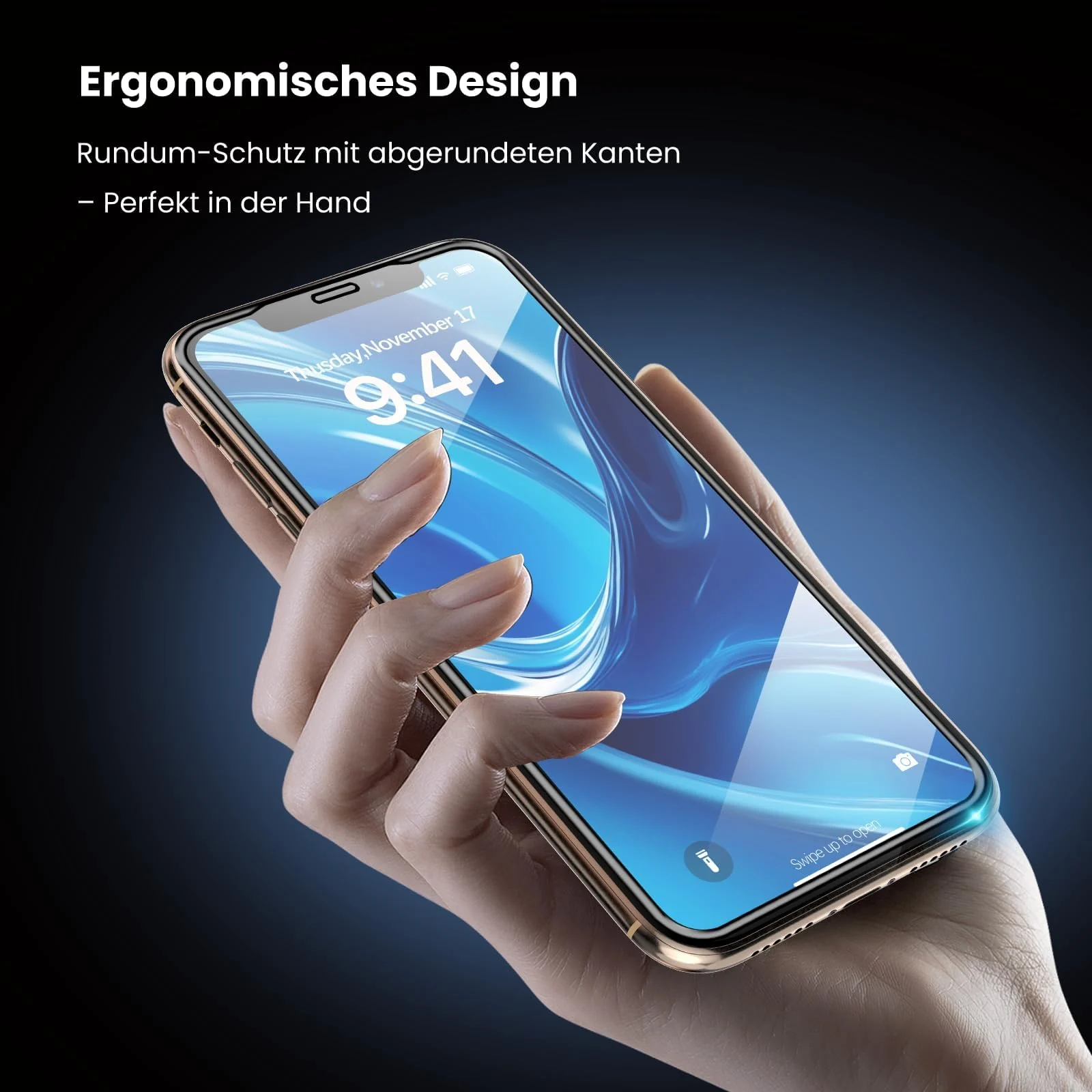 DL3 Mobilak for iPhone 11 Pro Max/iPhone XS Max 6.5 Tempered Glass Screen Protector, 9H Hardness Anti-Scratch Tempered Glass flim, Case Friendly, Anti-Scratch - Black