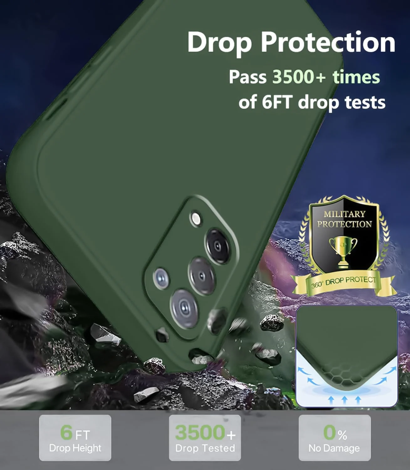 DL3 Mobilak Liquid Silicone Protective Case with Soft Microfiber Lining with Full Camera Protection for realme 7 Pro - Green