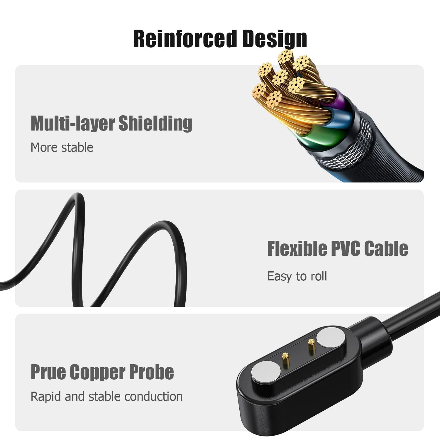 DL3 Mobilak Compatible with Mibro Lite 2/Mibro T1/Mibro Air/Mibro C2/C3/Mibro GS/Mibro GS PRO/Mibro A2/Mibro T2 Charger Charging Cable Cord Dock,50CM Replacement Charging Cradle Adapter Dock - Black