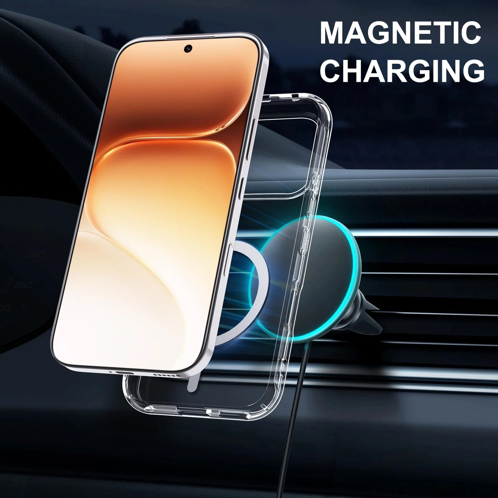 MOBIGON Slim Magnetic MagSafe-Compatible Phone Case for HONOR 600 5G, Clear