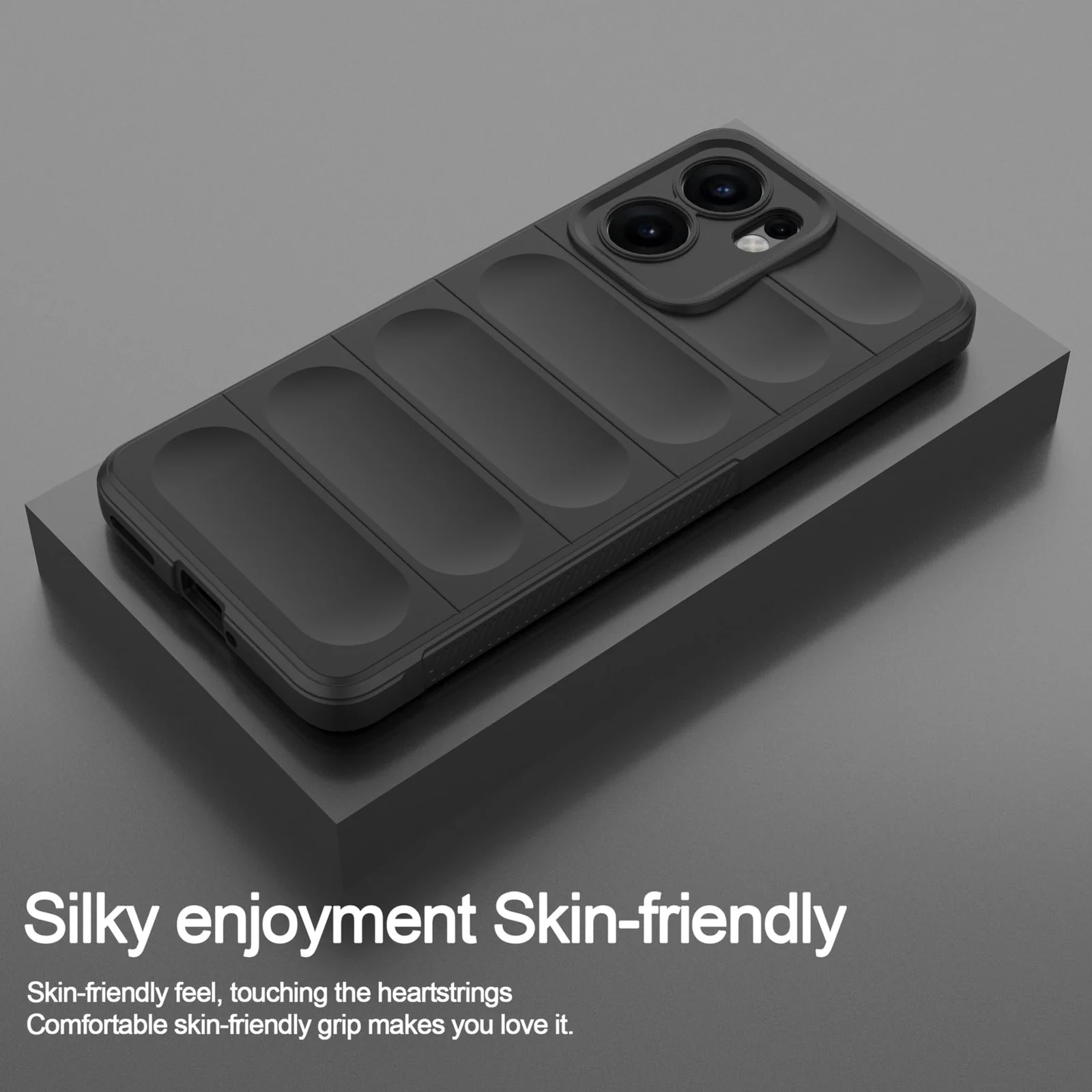 DL3 Mobilak Flexible Silicone and TPU Protective Case with Camera Protection for OPPO Reno 13F - Black