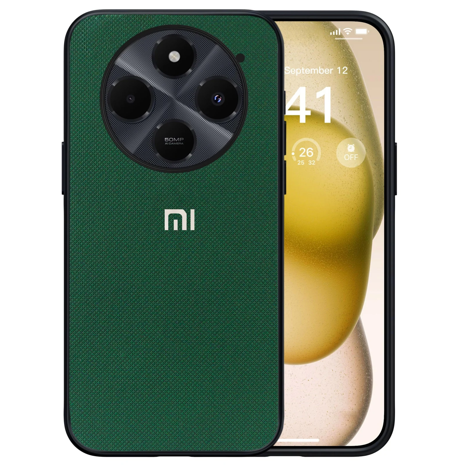 Dl3 Mobilak Compatible with Xiaomi Redmi 14C/Redmi A4/Poco C75 Case Dual Layer Heavy Duty Cell Phone Protective Cover Shockproof Rugged with Non-Slip Textured - Black