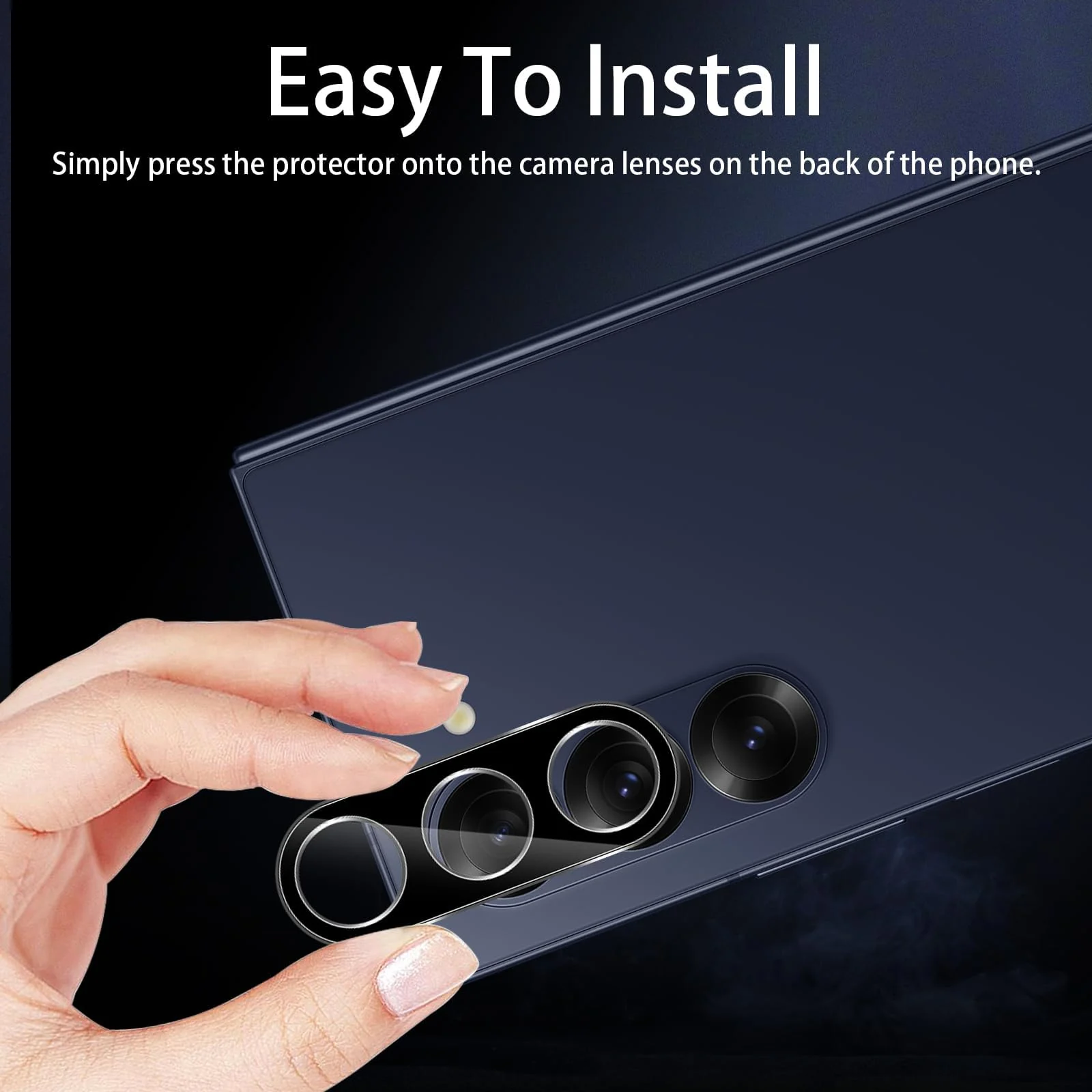 DL3 Mobilak Samsung Galaxy Z fold 6 Camera Lens Protector Tempered Glass Screen Protector HD [Full Coverage][Anti-Scratch] Drop Protection Ultra Clear/Thin Lens Protector Case - Black