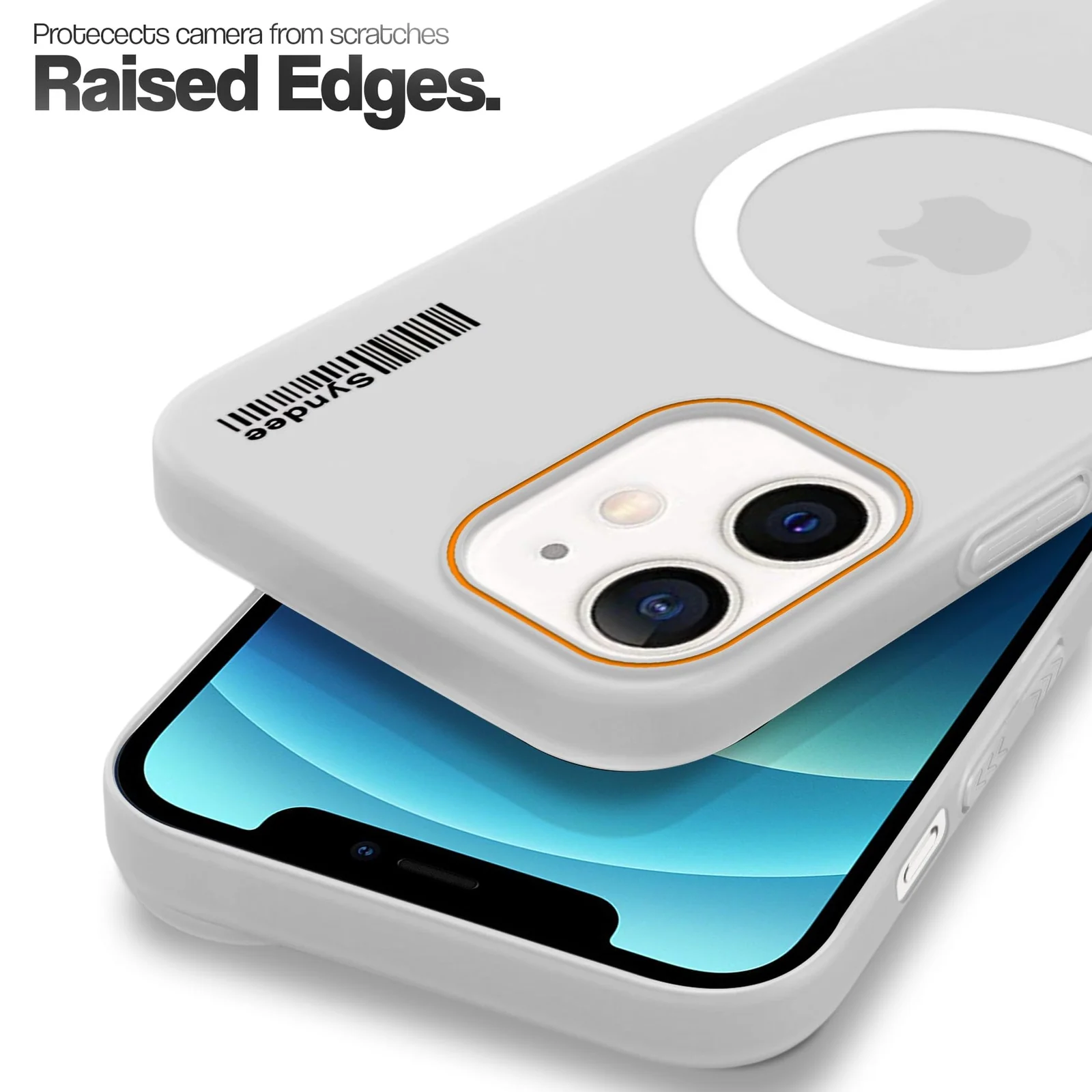 DL3 Mobilak Translucent Matte Case for iPhone 11, Compatible with MagSafe accessories, Shock-absorbing protection, Integrated ring holder - Clear