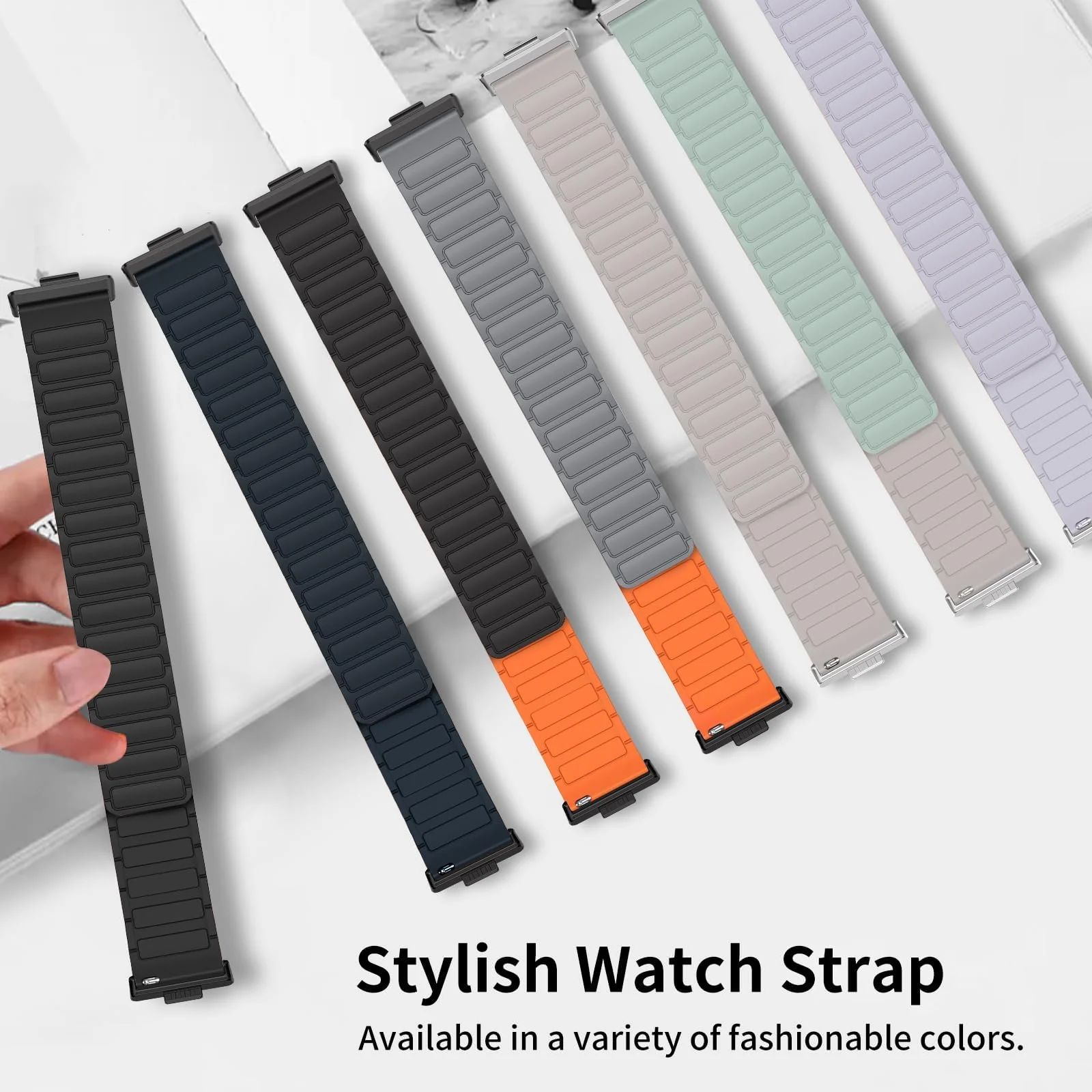 DL3 Mobilak Magnetic Strap for Huawei Watch Fit 4 Pro/Fit4/Fit 3 Replacement Straps Strong Silicone, Easy to Wear, Waterproof, Sporty, Daily Wear Watchbands for Men and Women - Mint Green | Starlight