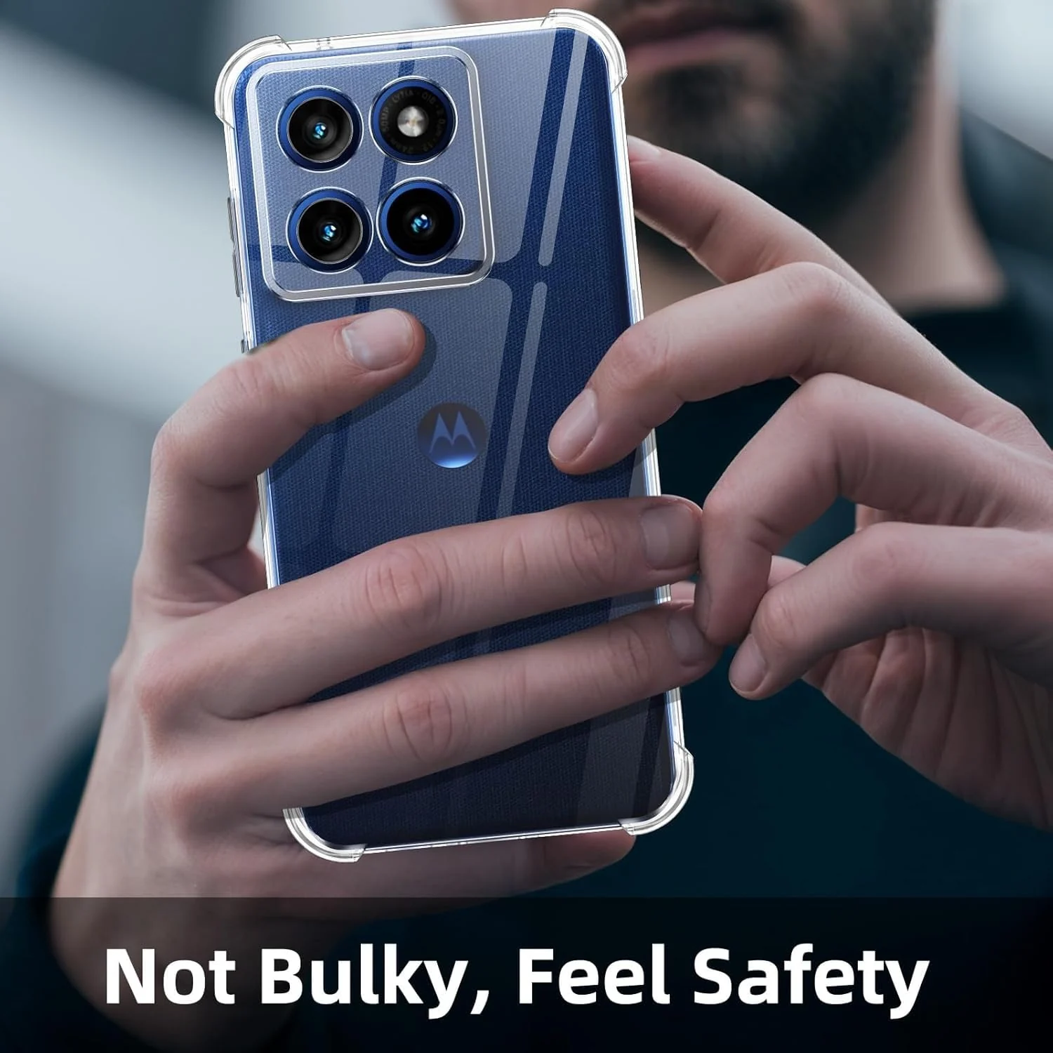 DL3 Mobilak Case Compatible with Motorola Moto Edge 60 Fusion 5G / Edge 60 5G, Cover Silicone TPU Gorilla Anti-shock Protector Camera Shockproof Corners - Clear