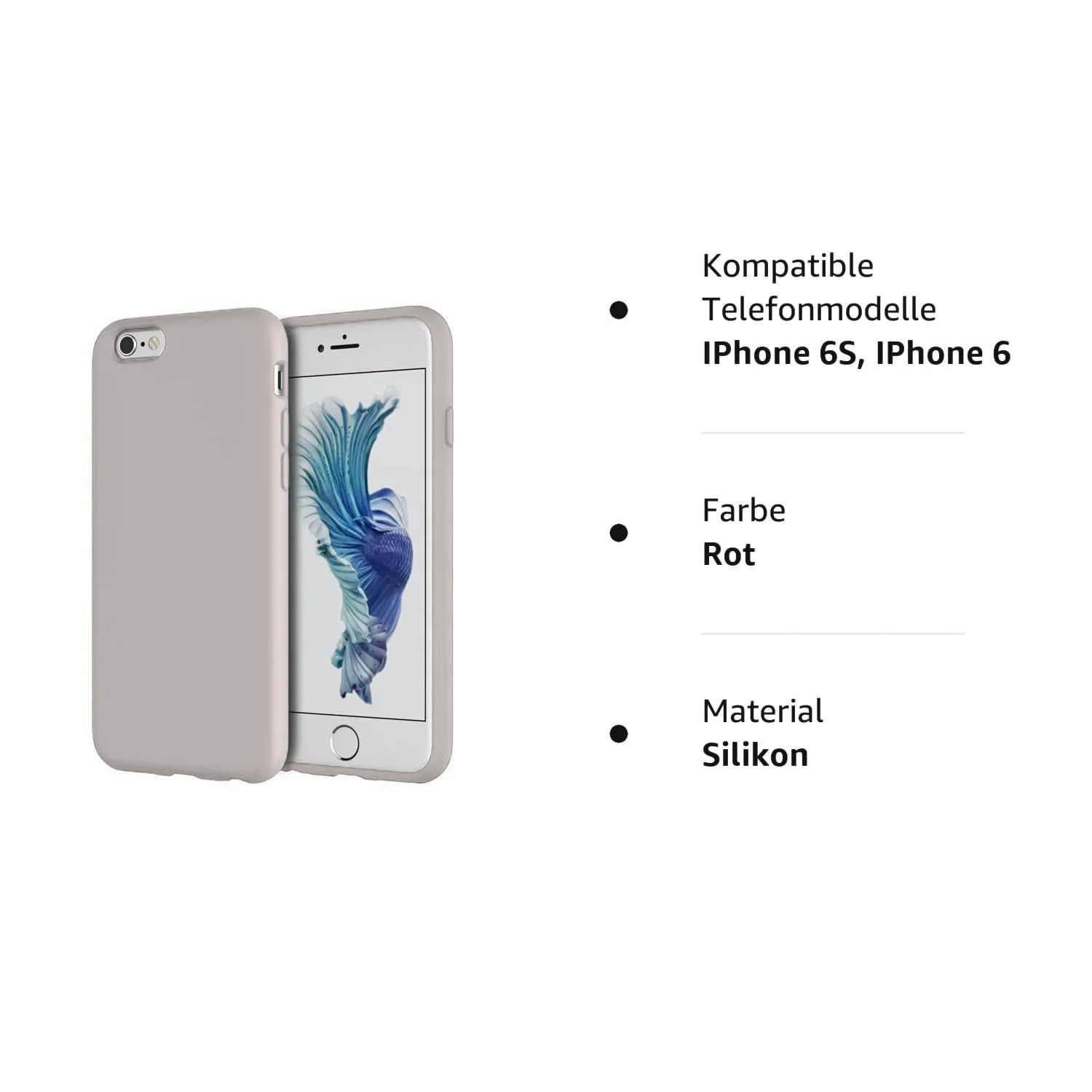 DL3 Mobilak Compatible with iPhone 6 / 6S Case, Liquid Silicone Case, Full Body Protective Cover, Shockproof, Slim Phone Case, Anti-Scratch Soft Microfiber Lining - Stone