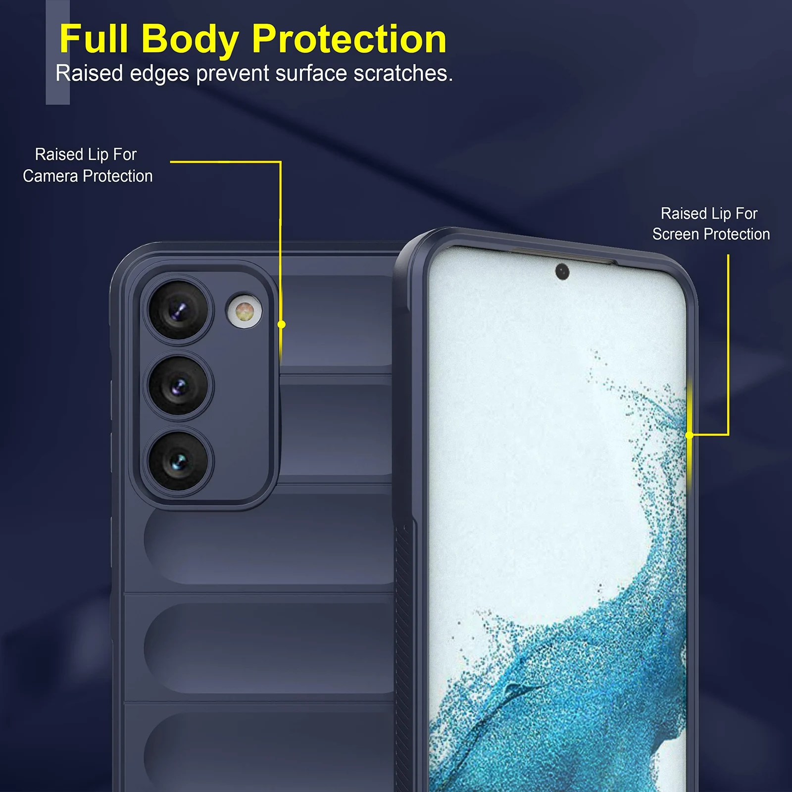 DL3 Mobilak Silicone Case for Samsung Galaxy S23+ Plus Heavy Duty Protective [Slim Fit] Shockproof Soft Flexible Protective Design Shock-Absorption TPU Cover With Camera Protection - Blue