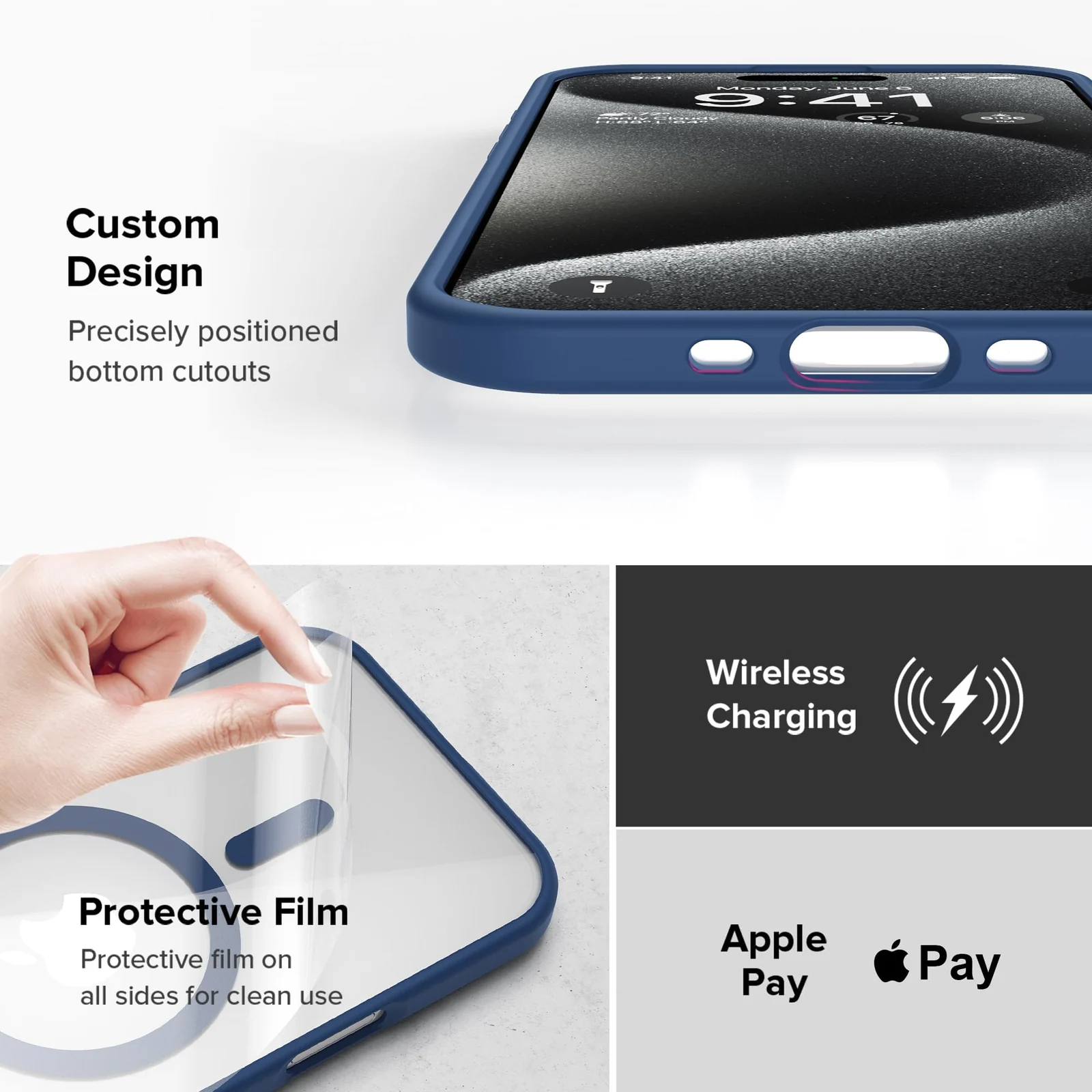 DL3 Mobilak Translucent Matte Case for iPhone 17 Air 6.5-Inch Compatible with, Compatible with MagSafe accessories, Shock-absorbing protection, Scratch-resistant surface - Blue