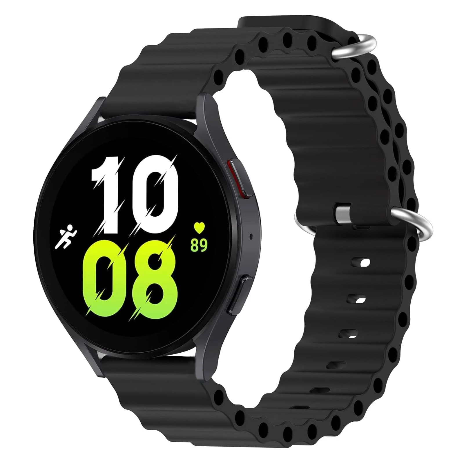 DL3 Mobilak 22mm Ocean Band for Samsung Galaxy Watch 3 45mm/Watch 46mm/Gear S3/For Huawei watch GT4 GT3 46MM/ Watch 3/4/GT2E/GT2 Pro/GT GT2 46MM/Amaz fit GTR 4/3/3Pro/2/2e, Adjustable Silicone Sport Loop Strap - Black