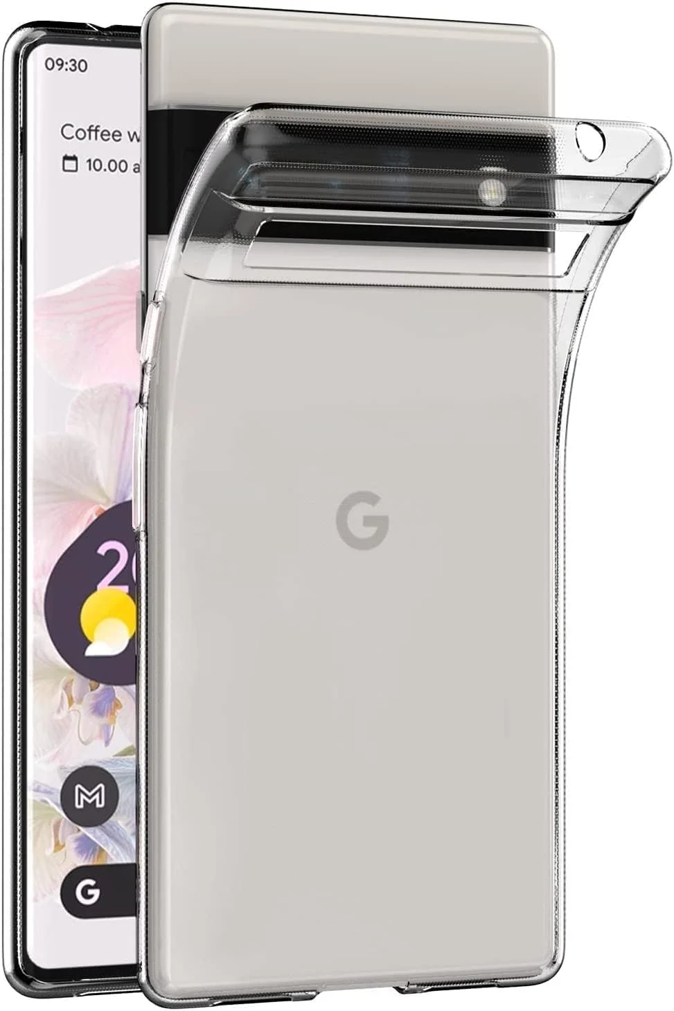 DL3 Mobilak Case Compatible with Google Pixel 6 Pro Case Crystal Soft TPU Gel Case Flexible Silicone Anti-Scratch Camera Protection TPU Cover - Clear