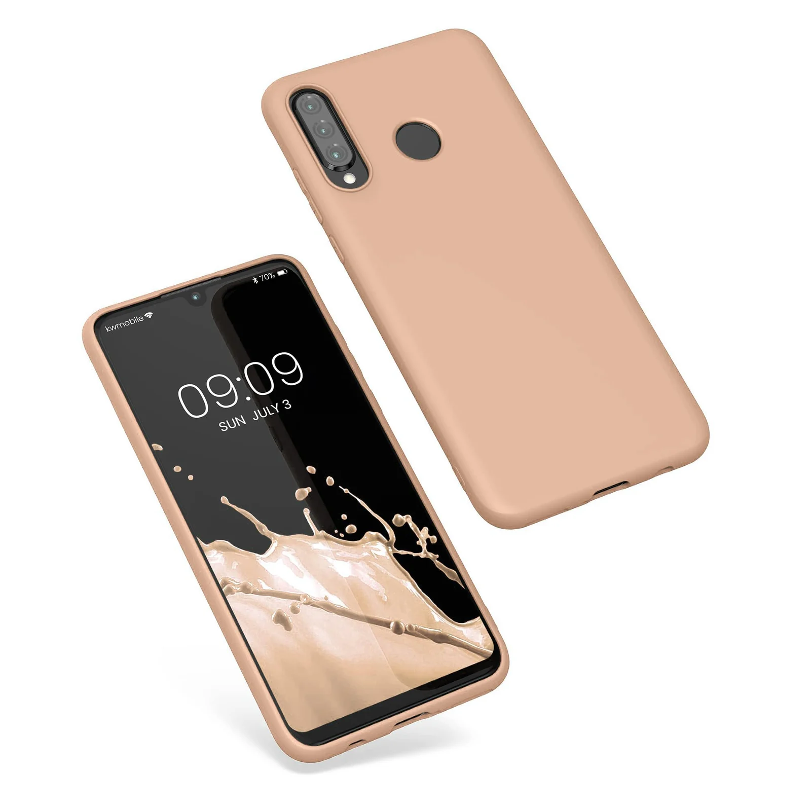 DL3 Mobilak Soft Silicone Protective Case for Huawei Y9S / Honor 9X Pro / P Smart Pro 2019 with Microfiber Lining and Shockproof Design - Light Orange