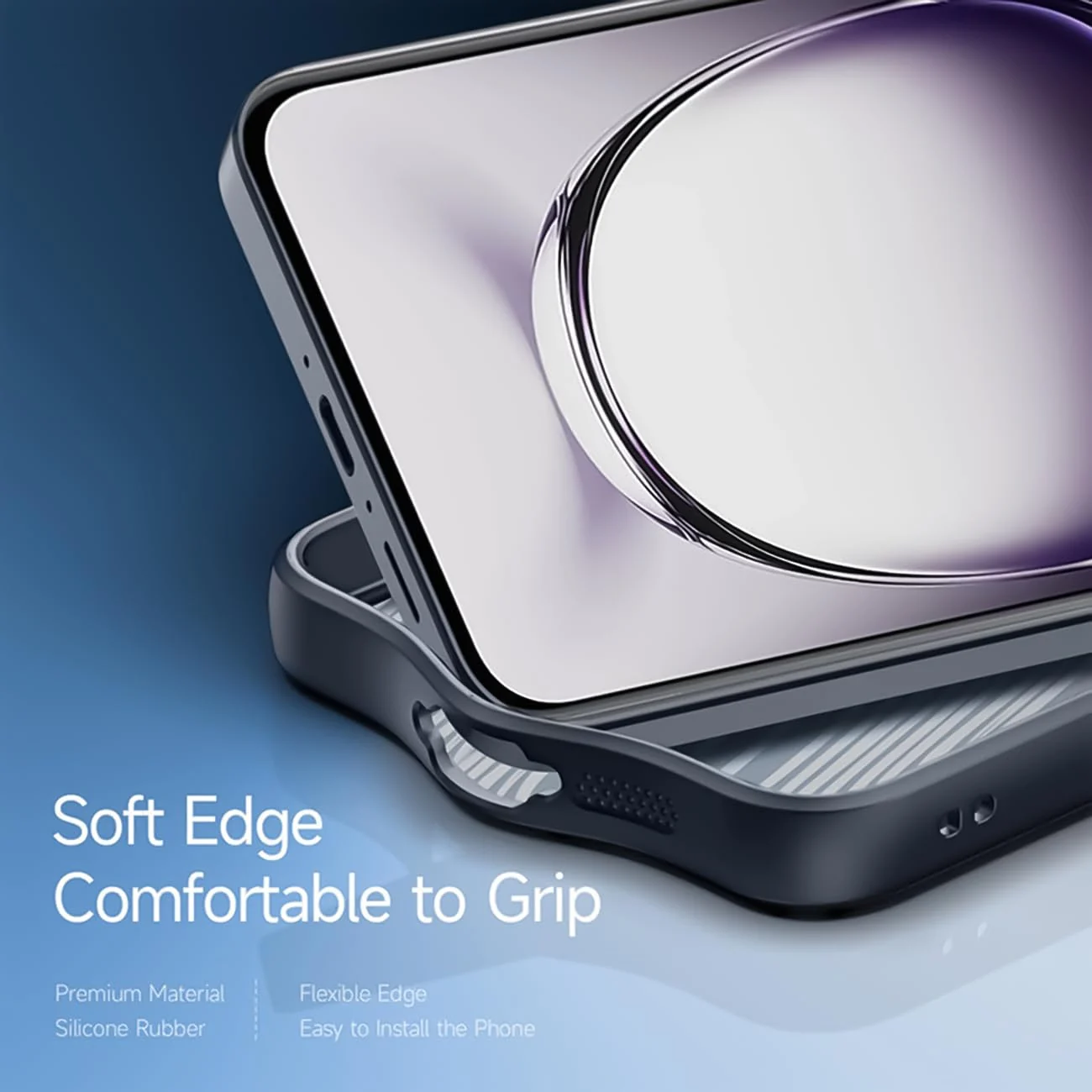 DL3 Mobilak Clear Protective Case for OPPO Reno 12 5G - Black