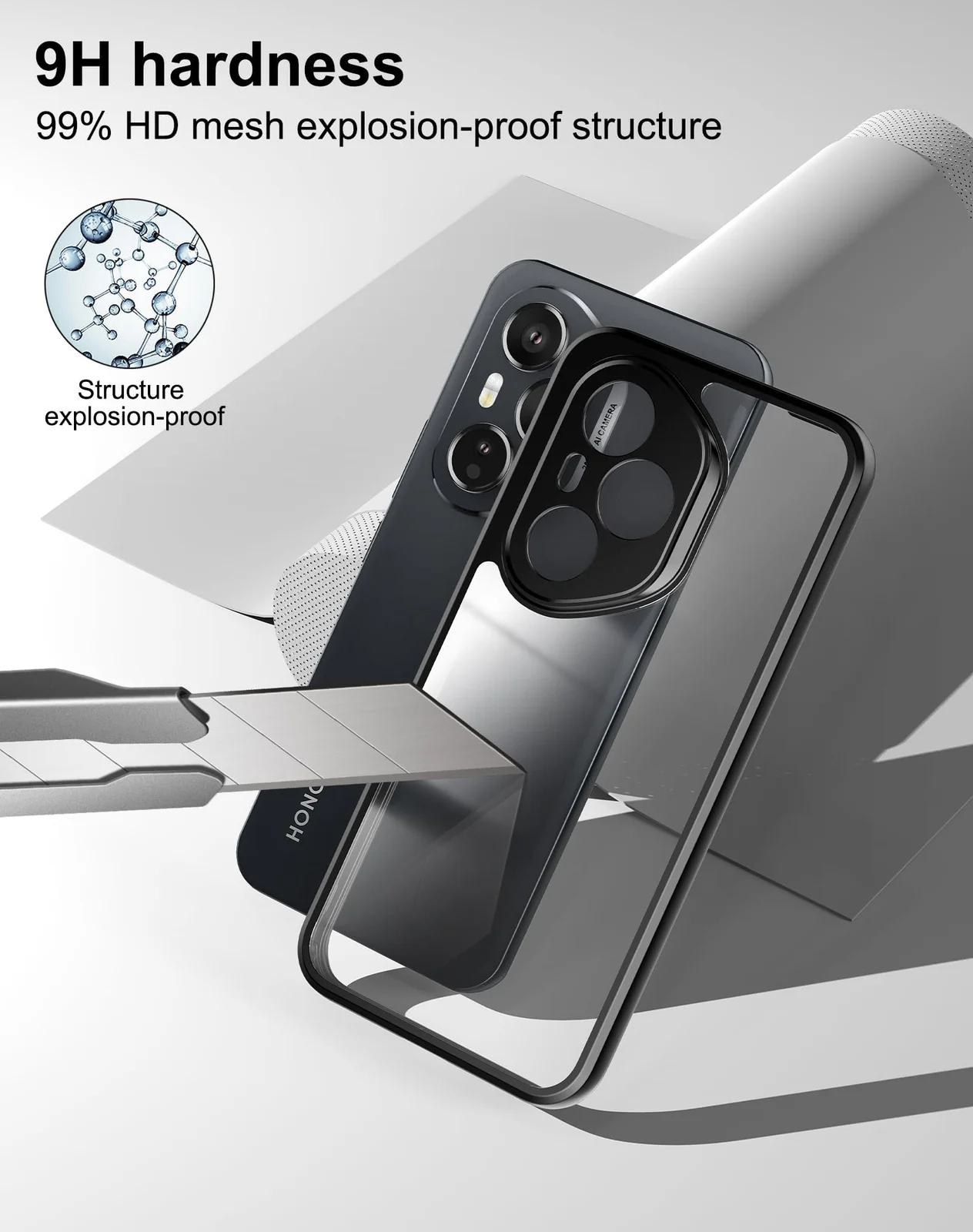 DL3 Mobilak Rugged Protective Case for Honor 400 Pro 5G, Camera protection, Shock-absorbing protection, Scratch-resistant surface - Black