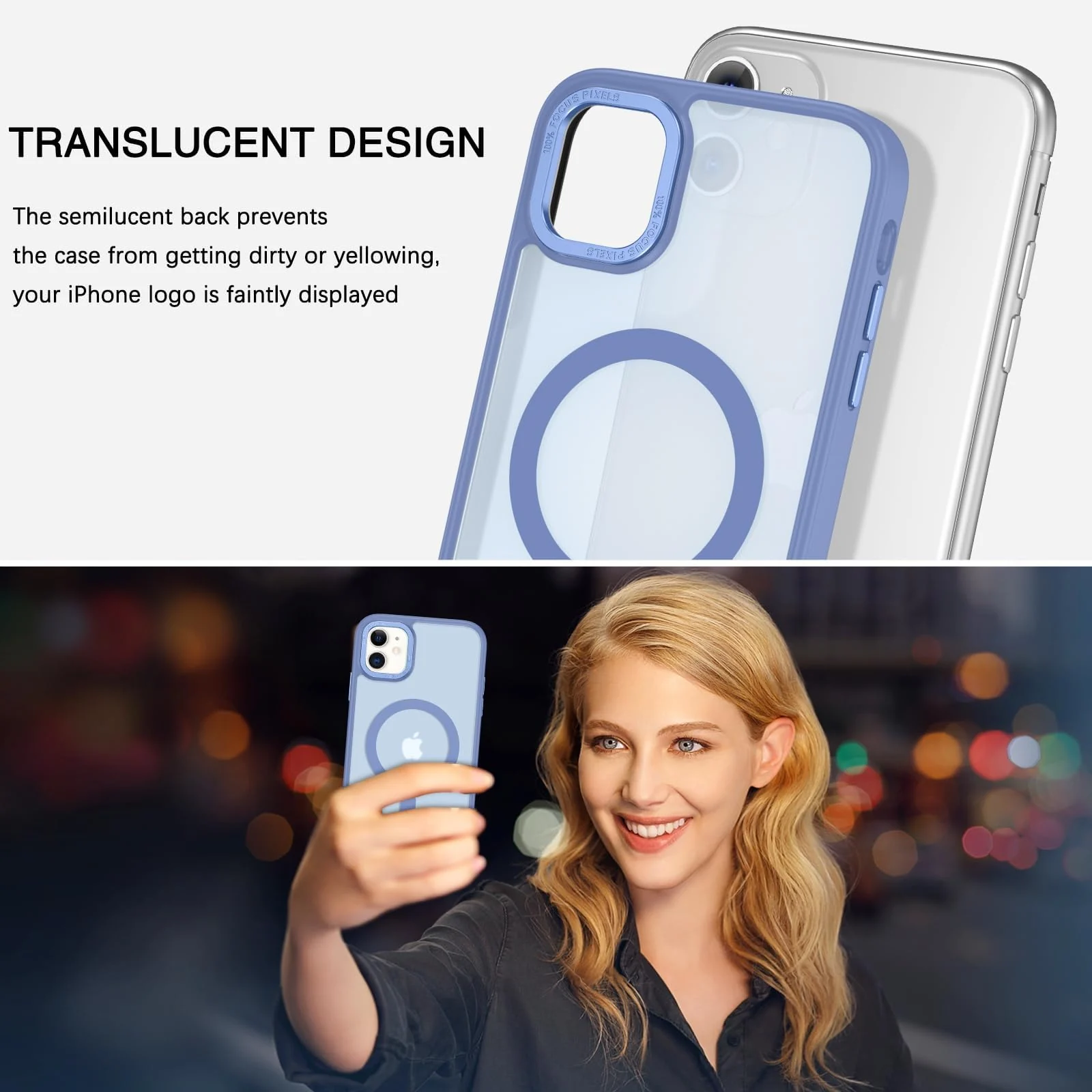 DL3 Mobilak Wallet Case with Card Slot for iPhone 11 with Ring Holder and Magnetic Car-Mount Support - Baby Blue