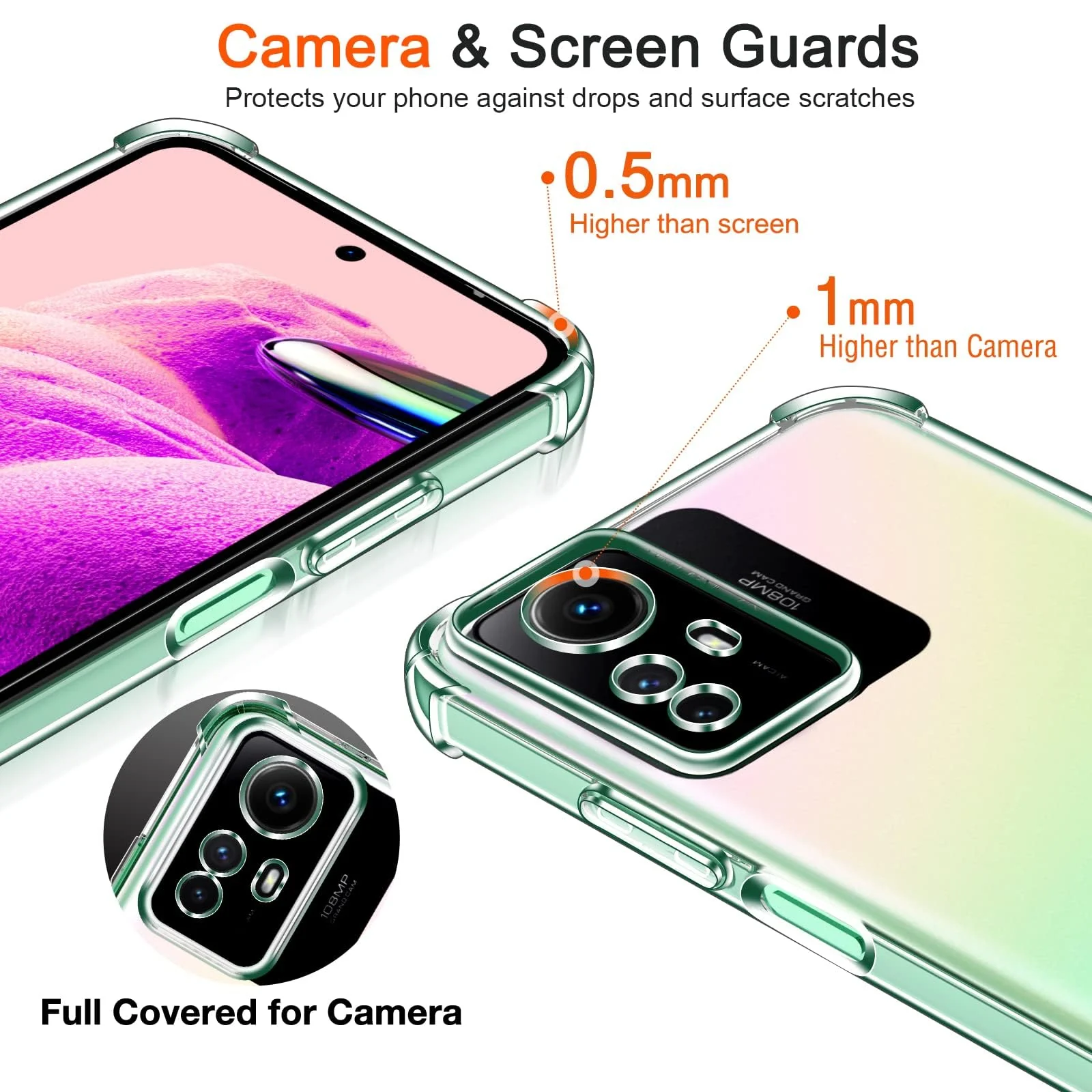 DL3 Mobilak Clear TPU Protective Case for Xiaomi Redmi Note 12S with Camera Protection and Shockproof Design - Clear