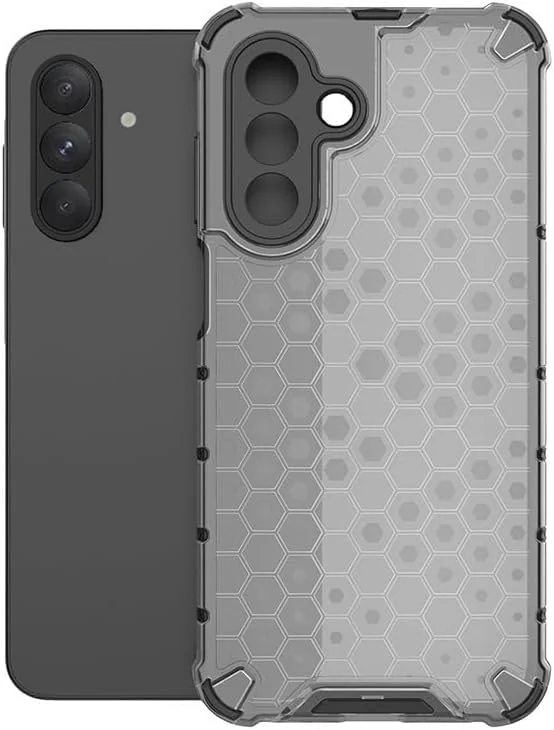 DL3 Mobilak Case For Samsung Galaxy A17 / A26 5G, [Honeycomb Design] Drop Protection, Ultra Thin TPU + PC Transparent Silicone Protective Case, Shockproof Cover - Black