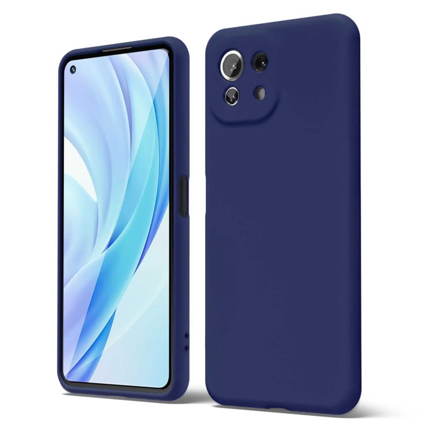 DL3 Mobilak Liquid Silicone Protective Case with Soft Microfiber Lining with Full Camera Protection for Xiaomi Mi 11 Lite 4G / 5G & Mi11 Lite 5G NE - Blue 2