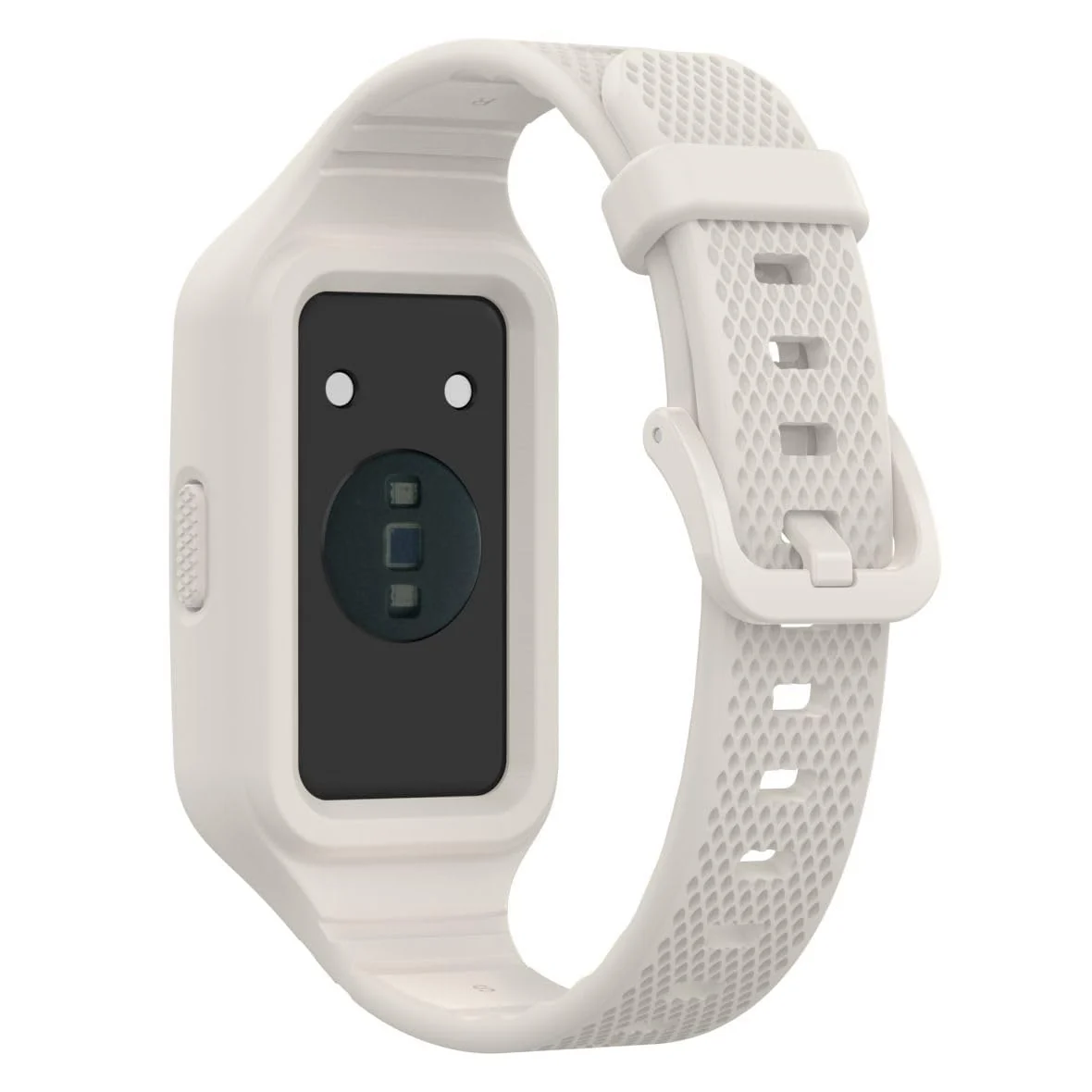 DL3 Mobilak Strap Compatible with Huawei Band 10/9/8/7/6/6 Pro, Adjustable Replacement Strap - Silicone Replacement Wrist Strap With Built-in Case Cover For Honor Band 6/7 - Black - Beige
