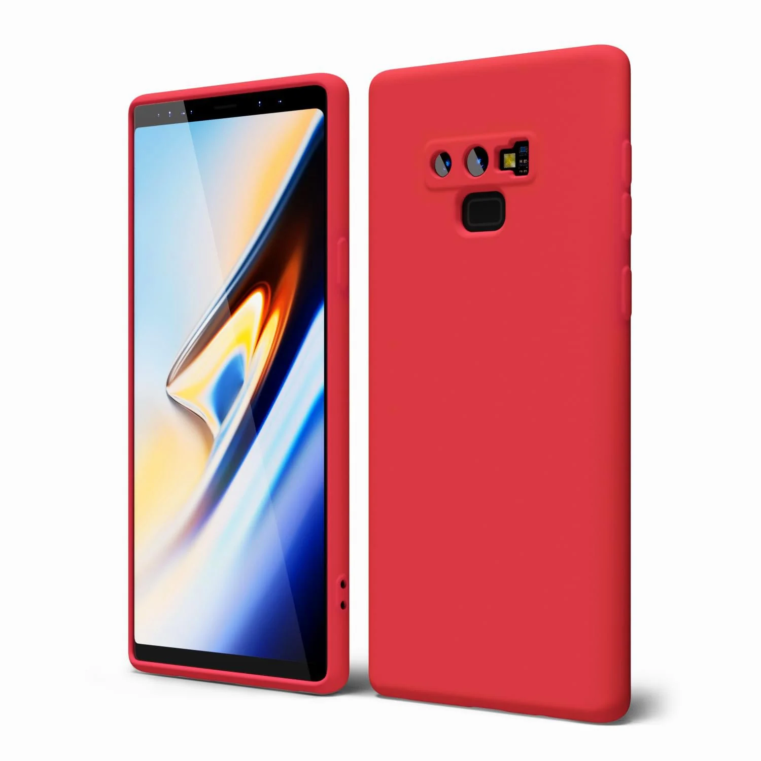 DL3 Mobilak Samsung Galaxy Note9 Case, Soft Flexible Liquid Silicone Gel Rubber Bumper Cover, Full Body Shockproof Protective Phone Case - Red