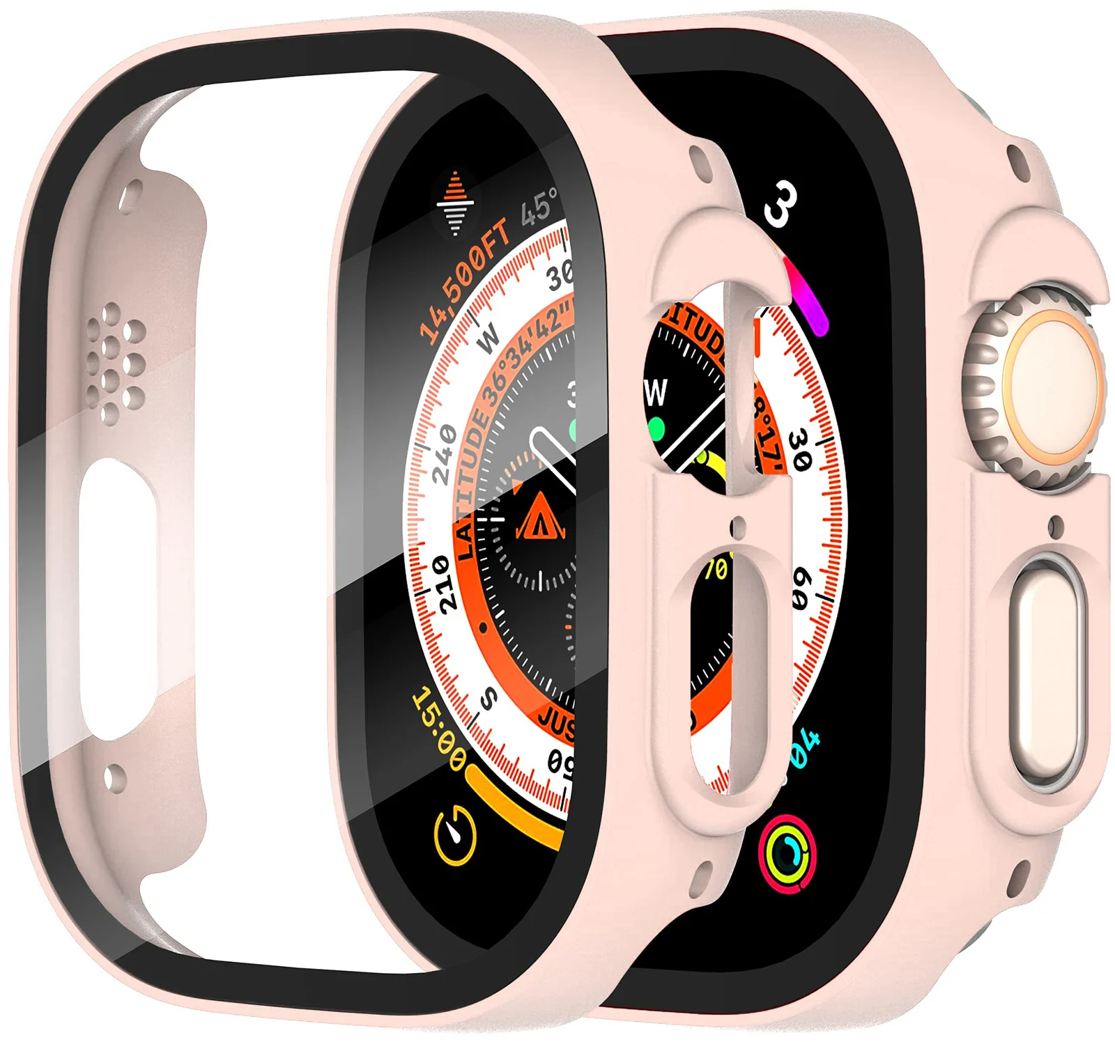 DL3 Mobilak Hard Case Designed for Apple Watch Ultra 2 (2023) / Ultra 1 49mm, Built-in 9H [HD Clear] Tempered Glass Screen Protector, [Full Protection] Slim Cover for iWatch 49mm