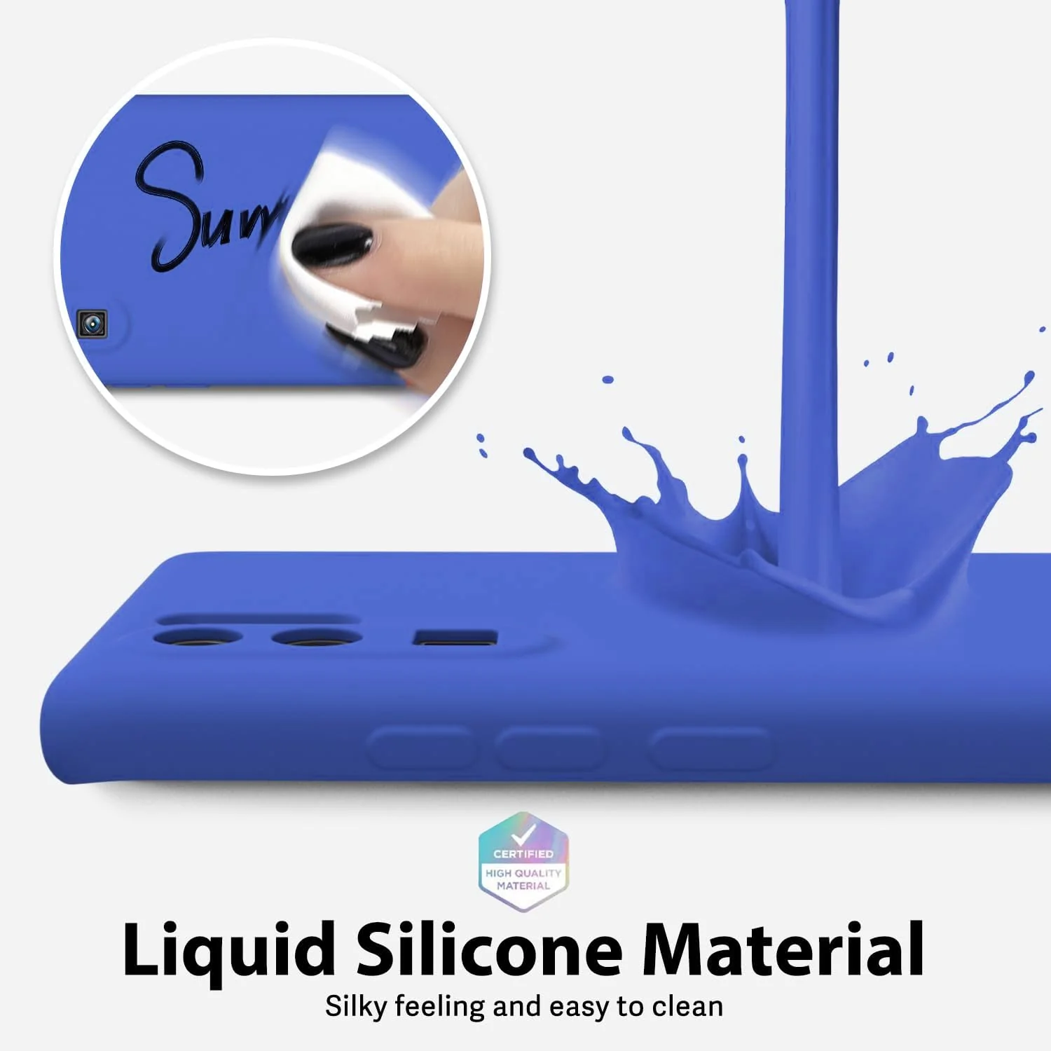 DL3 Mobilak Soft Silicone Protective Case for Huawei P30 Pro with Microfiber Lining and Shockproof Design - Light Blue