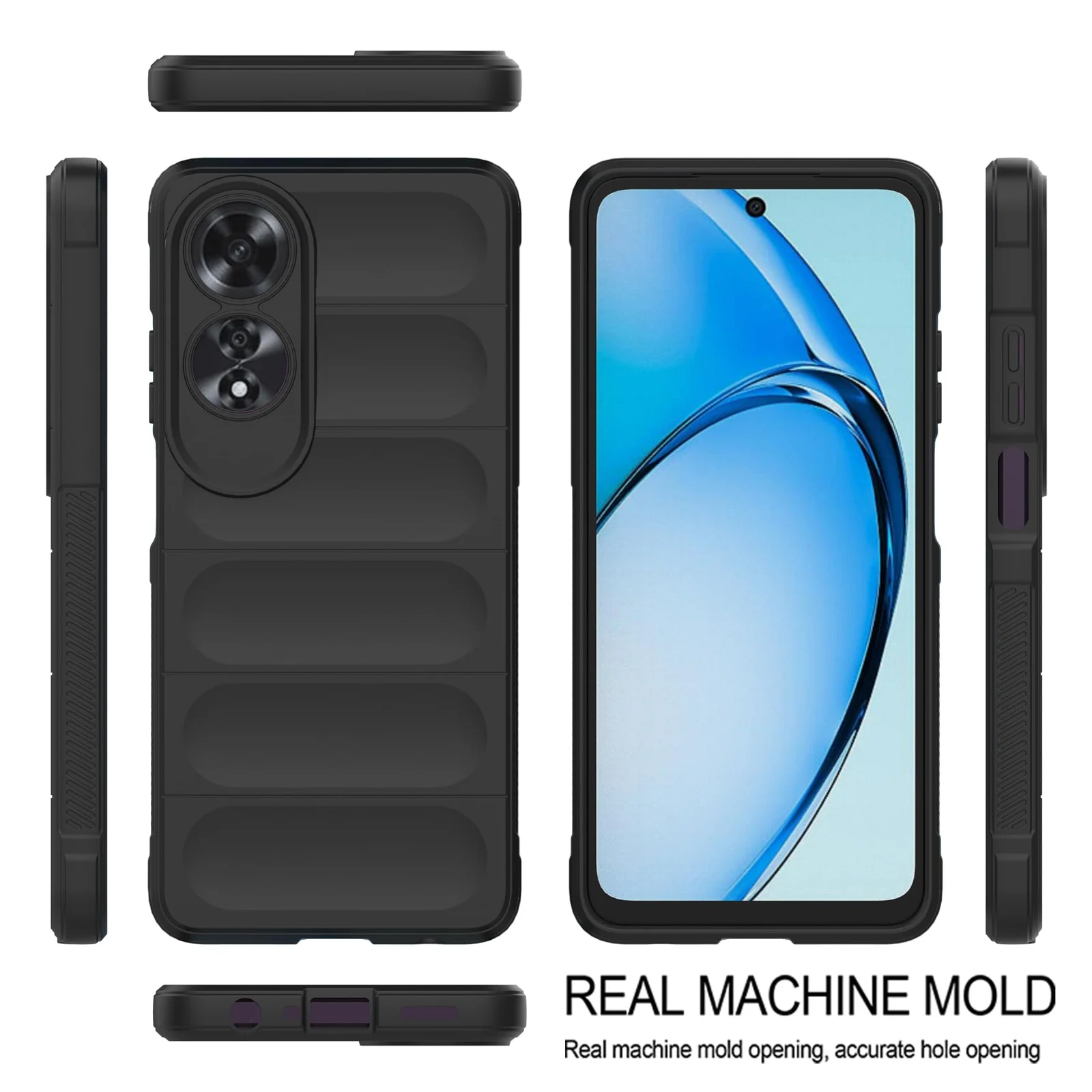 DL3 Mobilak Soft Silicone Protective Case for OPPO A60 4G with Camera Protection and Shockproof Design - Black