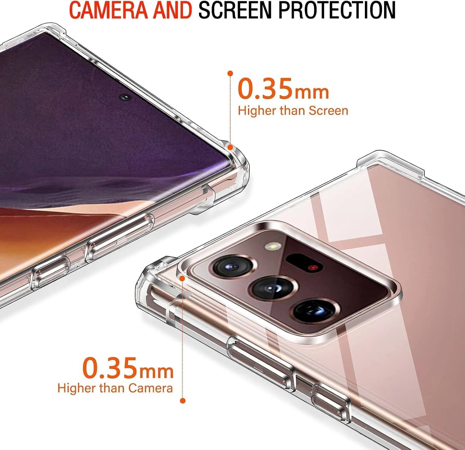 DL3 MOBILAK Clear Soft TPU Phone Case for Samsung Galaxy Note 20 Ultra 4G and Note 20 Ultra 5G - Clear