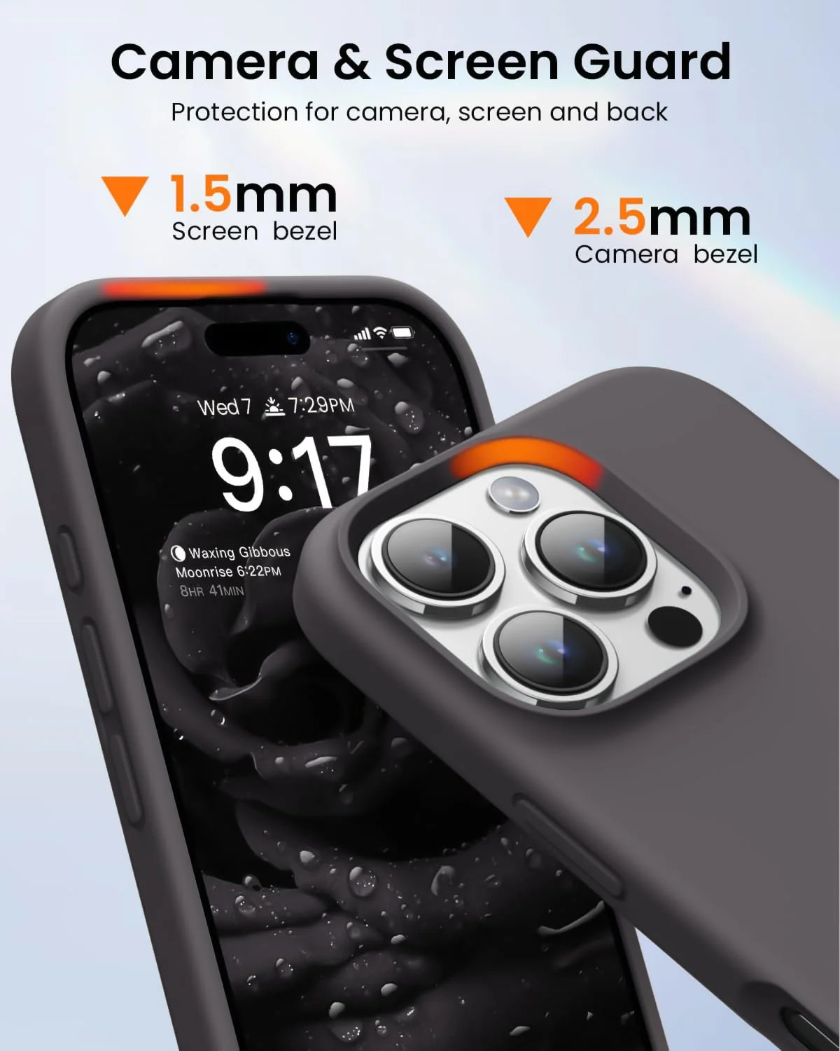 DL3 Mobilak Liquid Silicone Protective Case with Soft Microfiber Lining for iPhone 16 Pro Max - Dark Brown