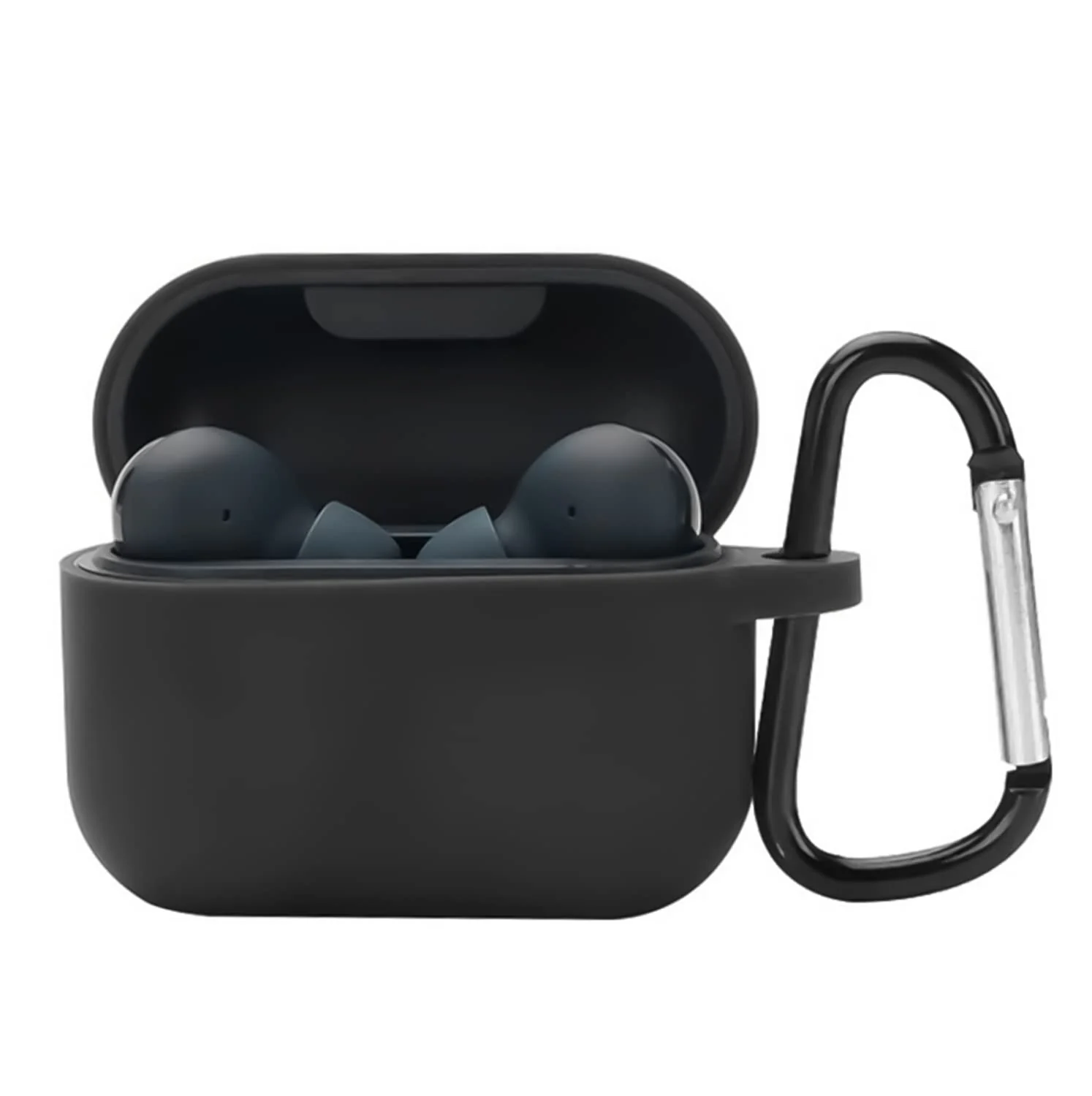 DL3 Mobilak Silicone Cover Case Compatible with, QCY T10 True Portable Protective Case Cover With Hook - Black