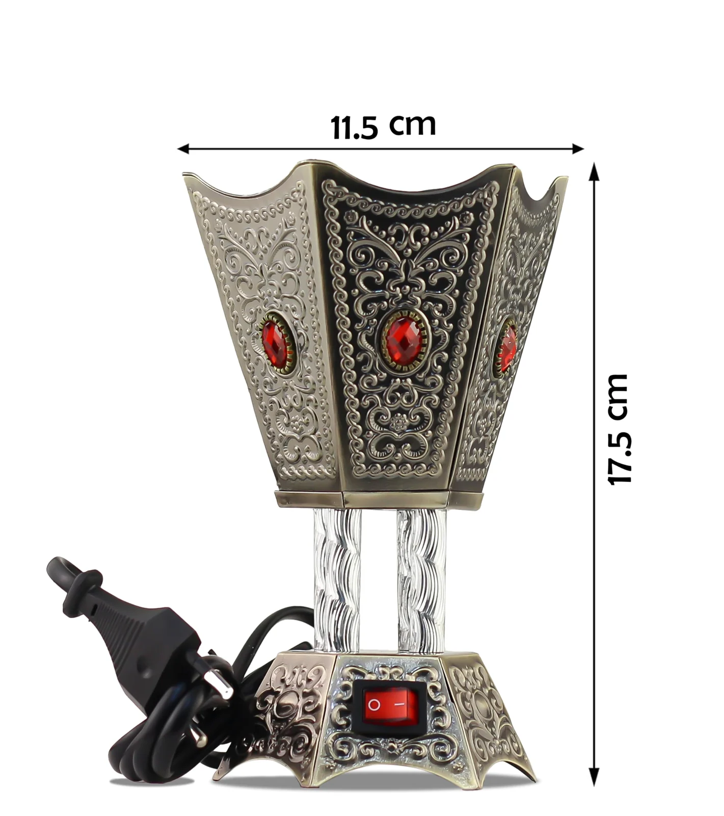 Mobigon Arabian Electric Incense Burners metal Vintage Arabic Burner, Middle Eastern Incense Holder- Electric Incense Burner Bakhoor Suitable For Arabian Oud, Home, Hotel Decor - Style 25