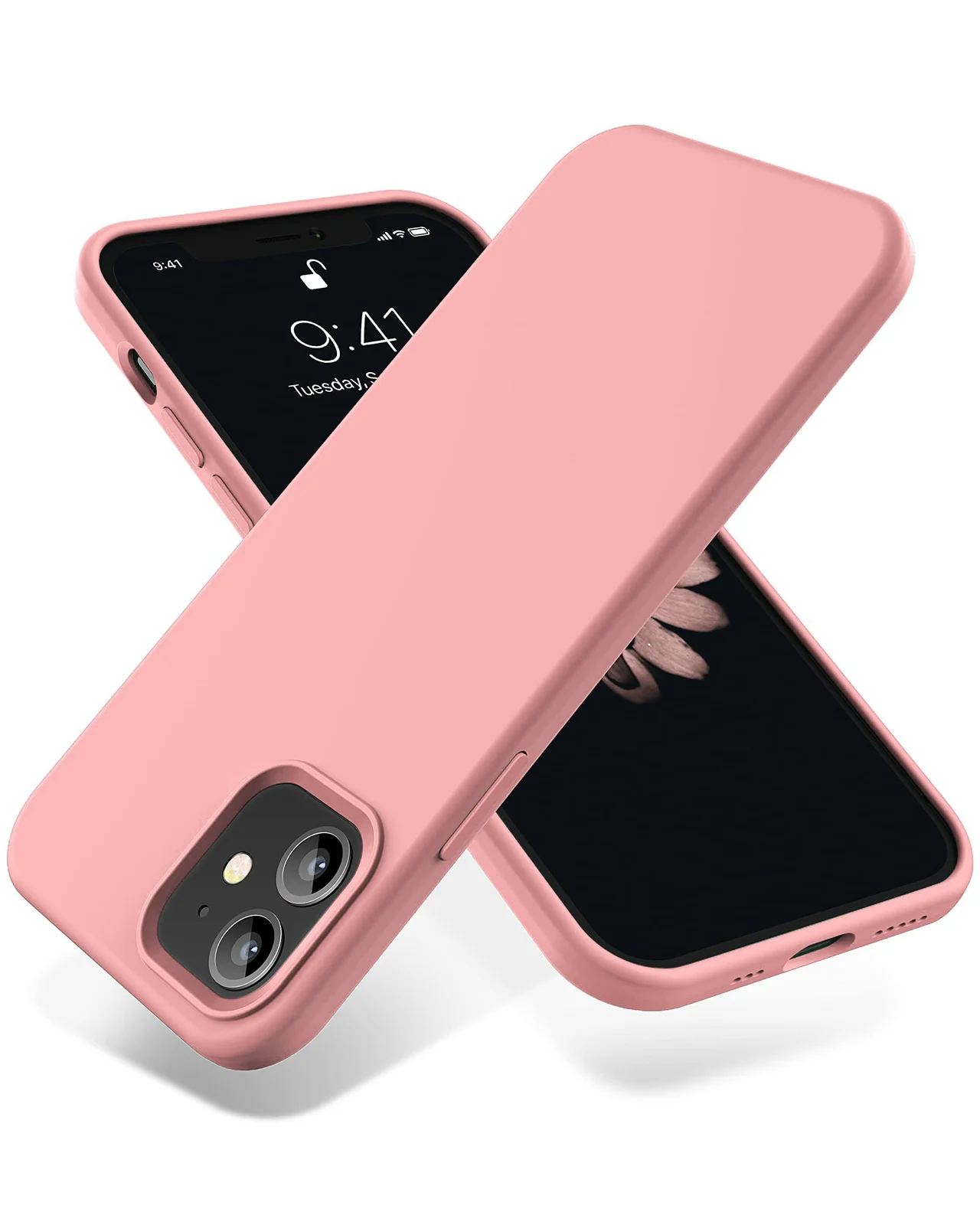 DL3 Mobilak Liquid Silicone Case for iPhone 11 (6.1 Inch), Shock-absorbing protection, Scratch-resistant surface, Soft microfiber lining - Pastel Pink