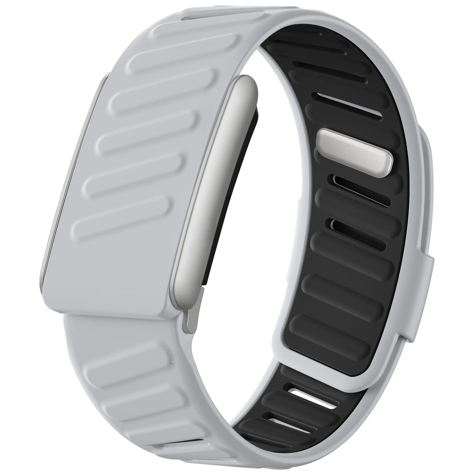 MOBIGON Breathable Silicone Sport Strap for WHOOP 5.0 One / Peak (Not Life), Gray / Black