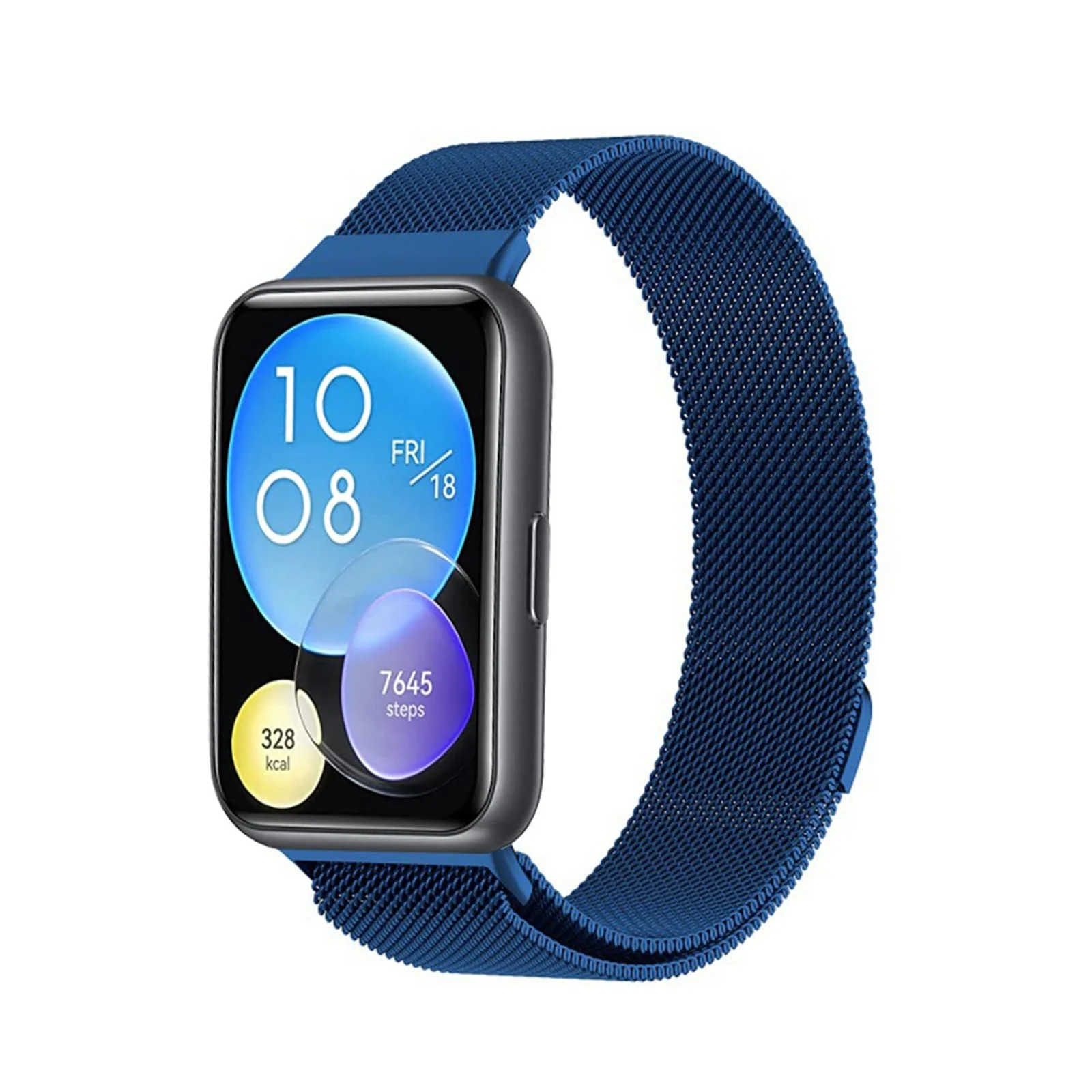 DL3 MOBILAK Milanese Magnetic Stainless-Steel Watch Strap for Huawei Watch Fit 2 - Blue