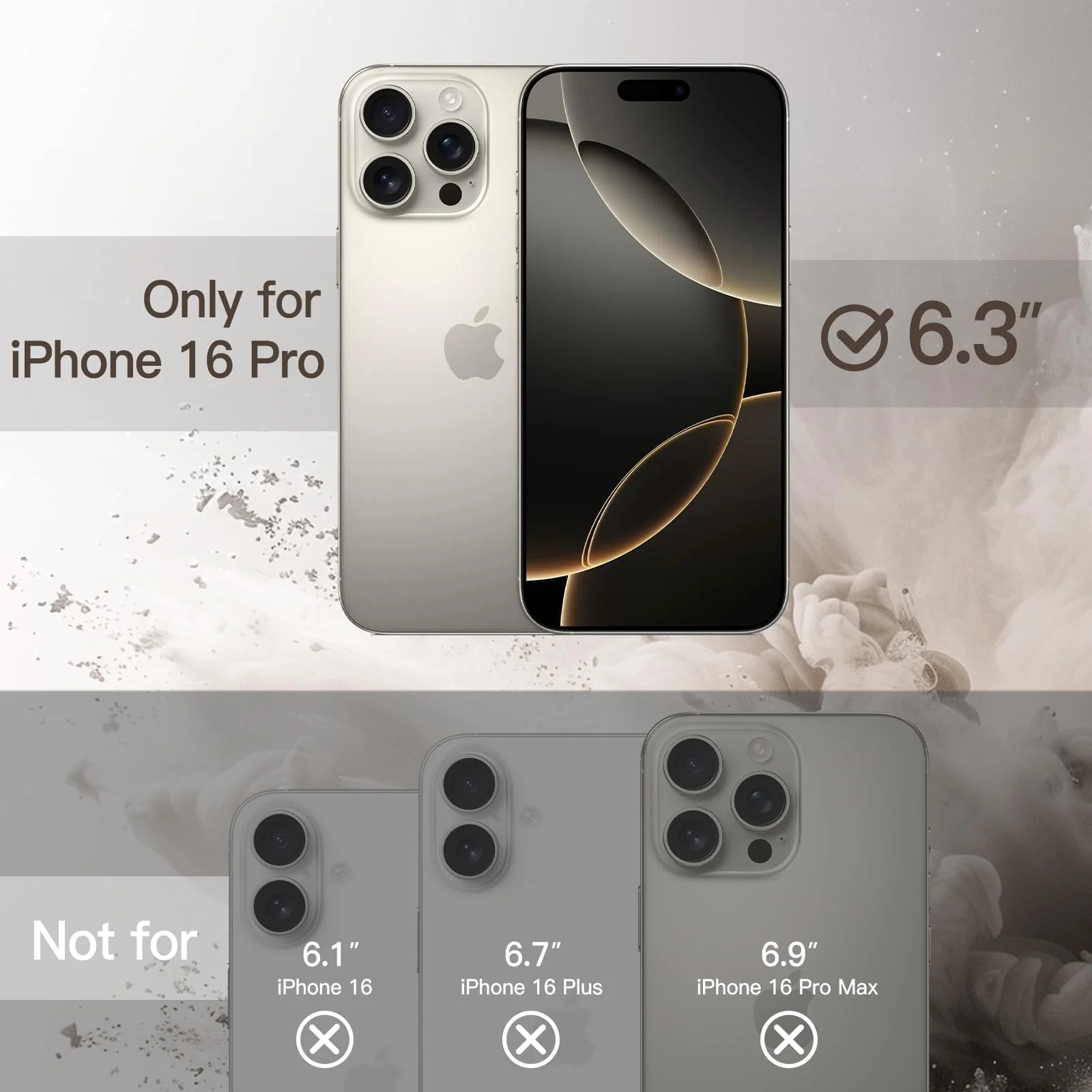DL3 Mobilak Translucent Matte Case for iPhone 16 Pro 6.3-Inch Compatible with, Compatible with MagSafe accessories, Shock-absorbing protection, Scratch-resistant surface - Natural Titanium