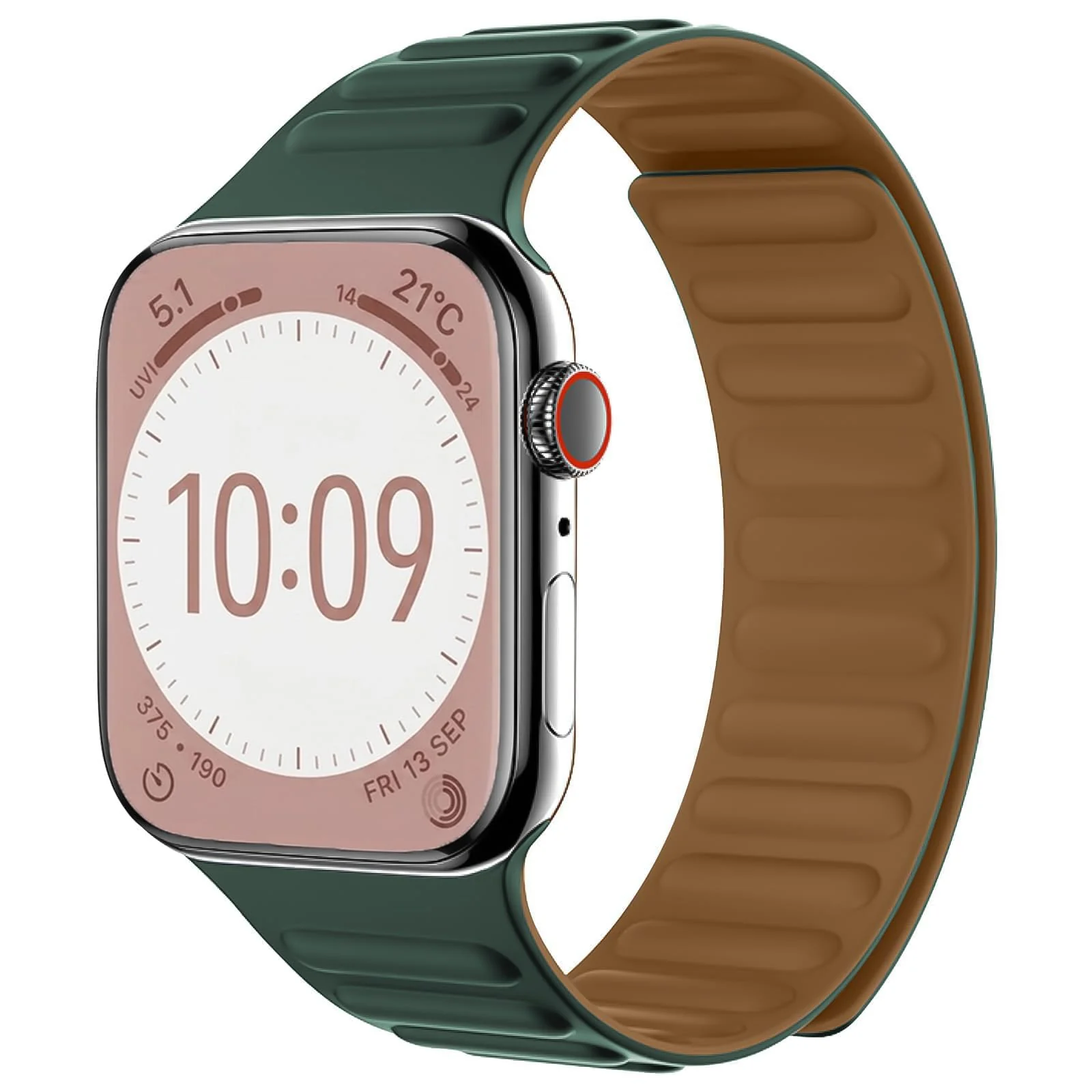 Dl3 Mobilak Silicone Straps Compatible with Apple Watch Ultra Strap 49MM 45MM 46MM 44MM 42MM, Loop Band with Strong Magnetic Closure for iWatch Ultra 2 Series 11 10 9 8 7 6 5 4 SE (Clover Green)