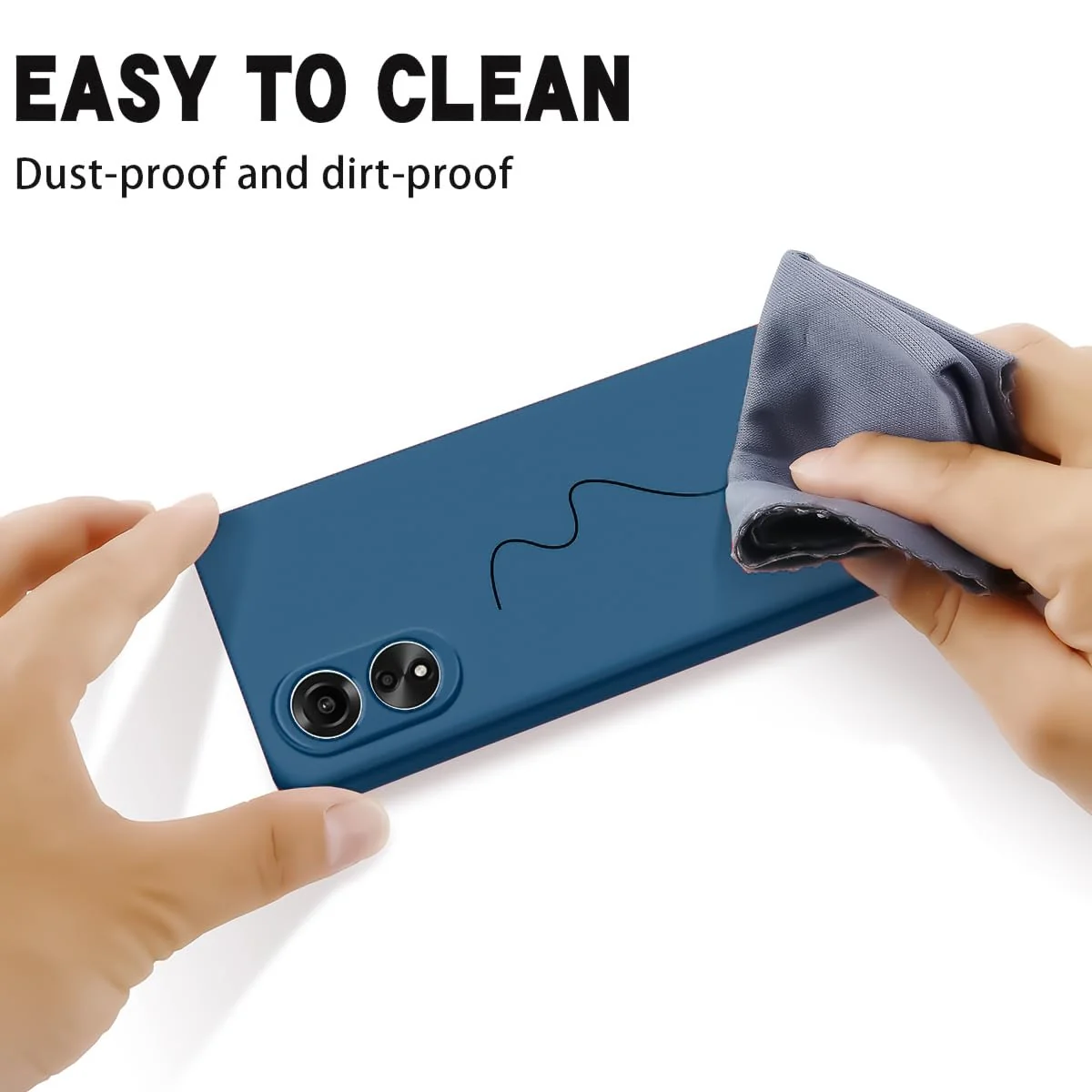 DL3 Mobilak Soft Silicone Protective Case for OPPO A78 with Microfiber Lining and Shockproof Design - Royal Blue