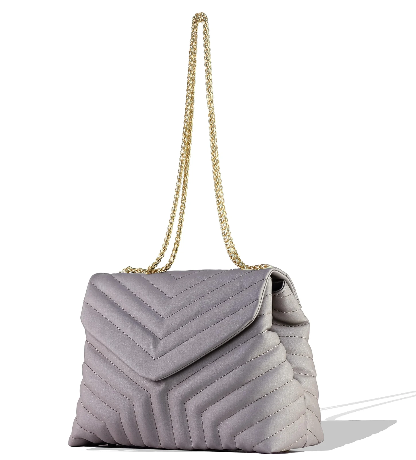 Mobigon Women's Quilted Crossbody Bag, PU Leather Shoulder Purse with Gold Chain Strap, Chevron Flap Handbag for Daily Use, Work, Travel & Evening