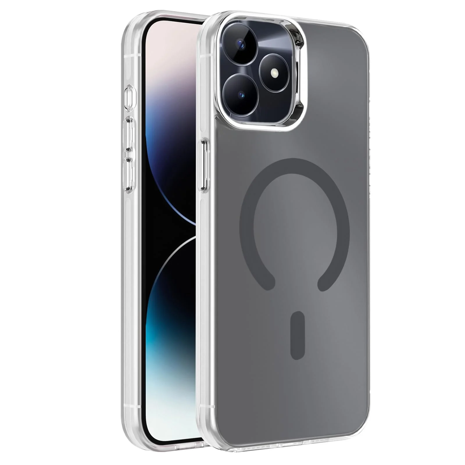 DL3 Mobilak Case for realme C63/realme C61/realme Note 60X/Note 60 Crystal Clear [Not Compatible with MagSafe] Soft TPU Gel Case Flexible Silicone Anti-Scratch Transparent TPU Cover - Gray