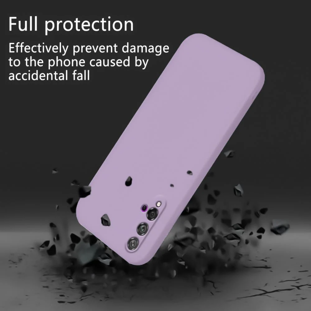 DL3 Mobilak Liquid Silicone Protective Case for Huawei nova 5T with Microfiber Lining and Shockproof Design - Lavender
