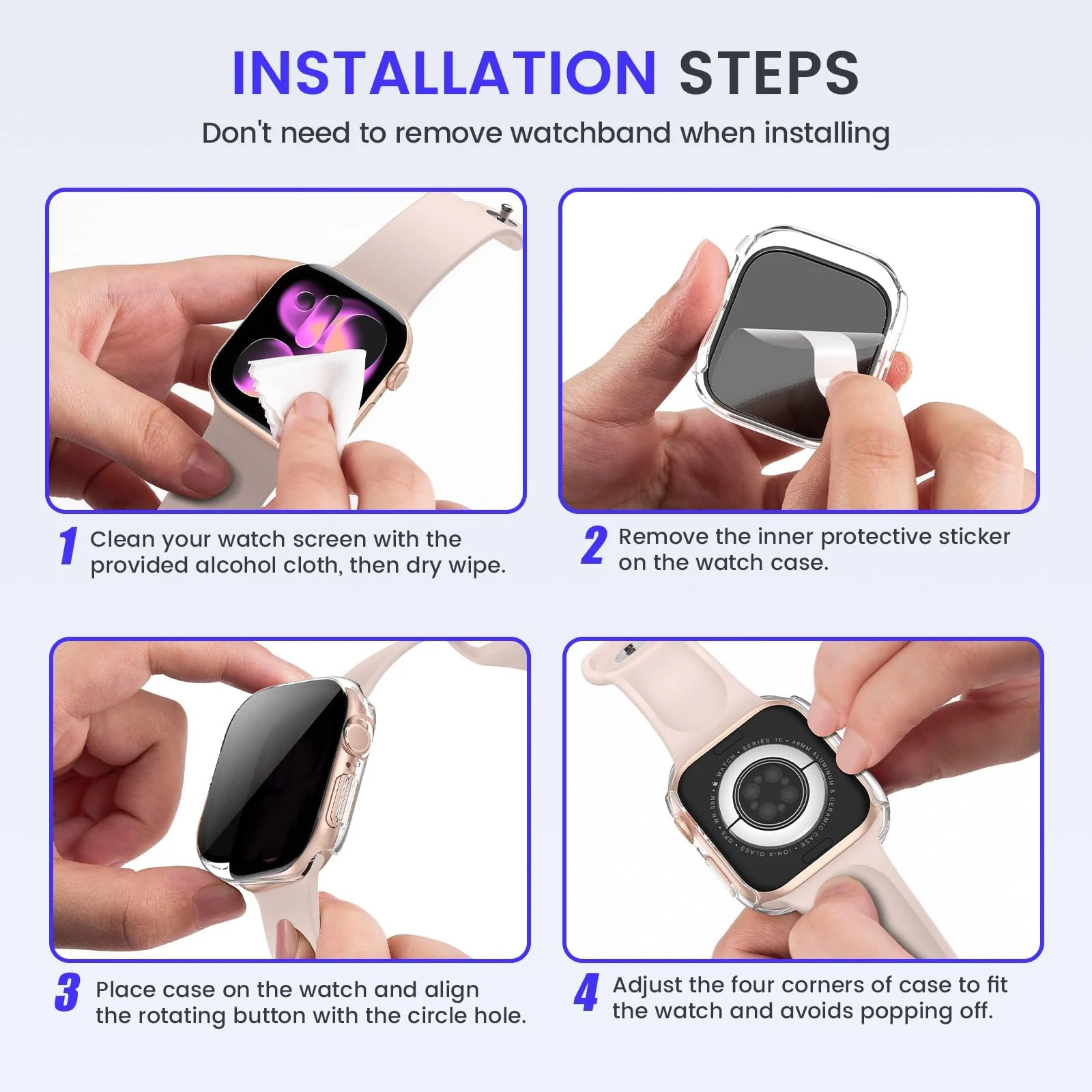 DL3 Mobilak Privacy Case for Apple Watch Series 9/8/7 45mm Screen Protector, Anti-Spy Tempered Glass Film Apple Watch Cover Hard PC Case Bumper for iWatch 45 mm Series 9 8 7 - Clear