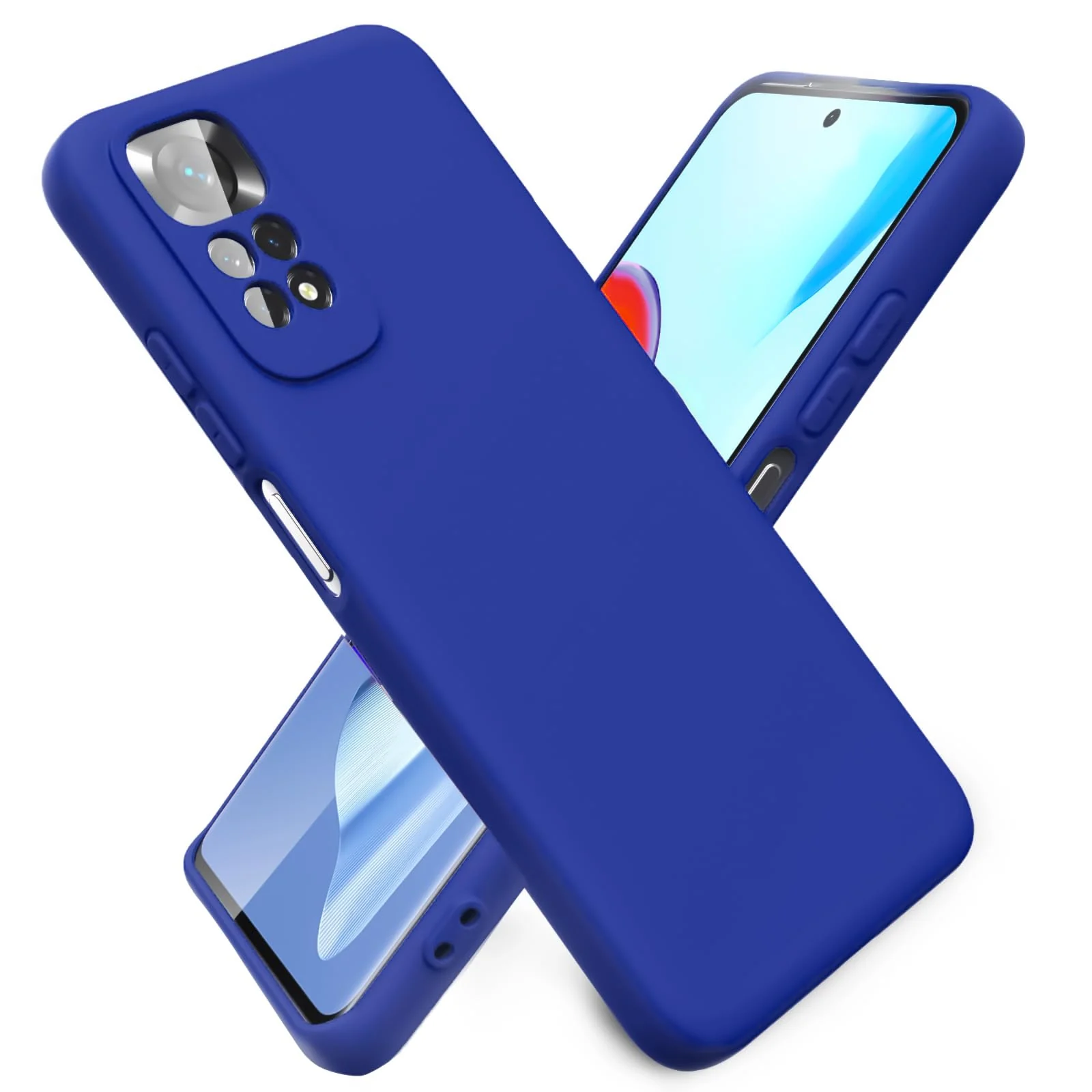 DL3 Mobilak Liquid Silicone Protective Case with Soft Microfiber Lining with Full Camera Protection for Xiaomi Redmi Note 12 Pro 4G / Redmi Note 11 Pro 4G&5G - Pepsi