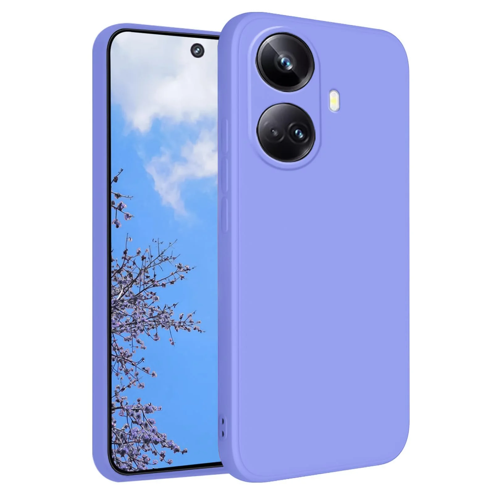 DL3 Mobilak Soft Silicone Protective Case for realme 10 pro plus with Microfiber Lining and Shockproof Design - Baby Blue