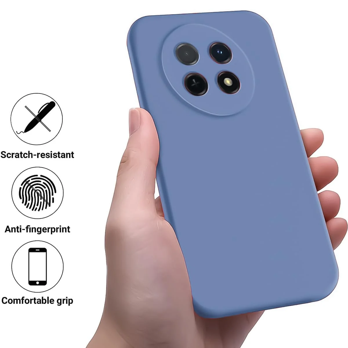 DL3 Mobilak Soft Silicone Protective Case for Huawei Nova Y91 4G / Huawei Enjoy 60X 4G with Microfiber Lining and Shockproof Design - Lavender